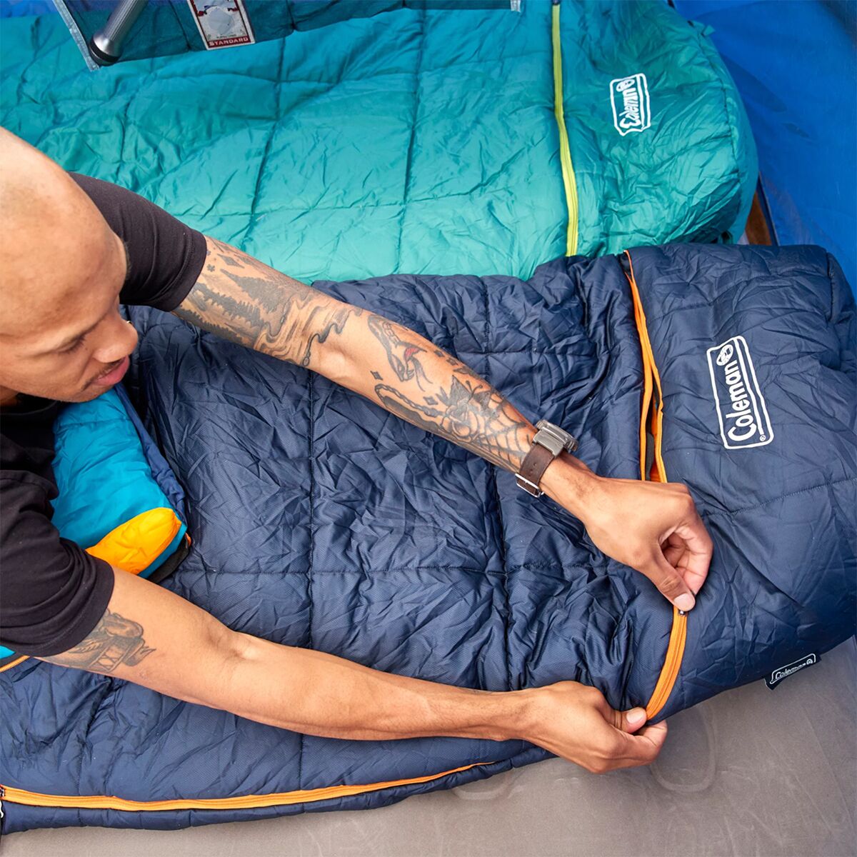 Coleman Big Bay Big & Tall Contour Sleeping Bag 20F Synthetic Hike