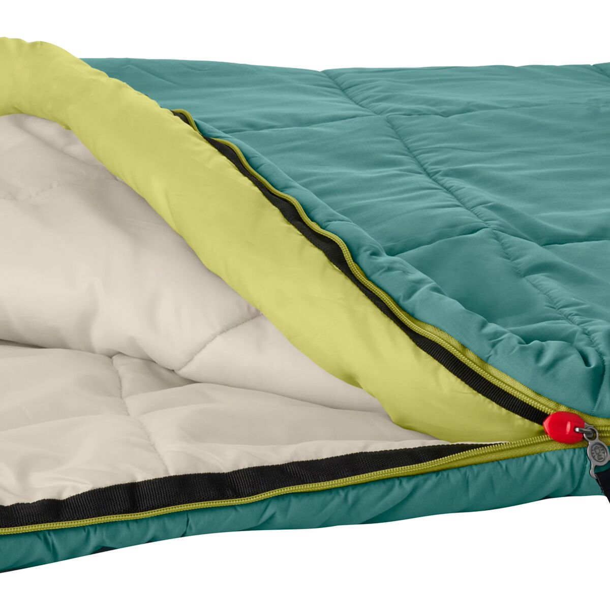 Sacco A Pelo Coleman Big Bay 20° | Taglia Grande E Alta | Isolamento Coletherm™ Fino A -6°C | Con Cappuccio E Sacca Comprimibile