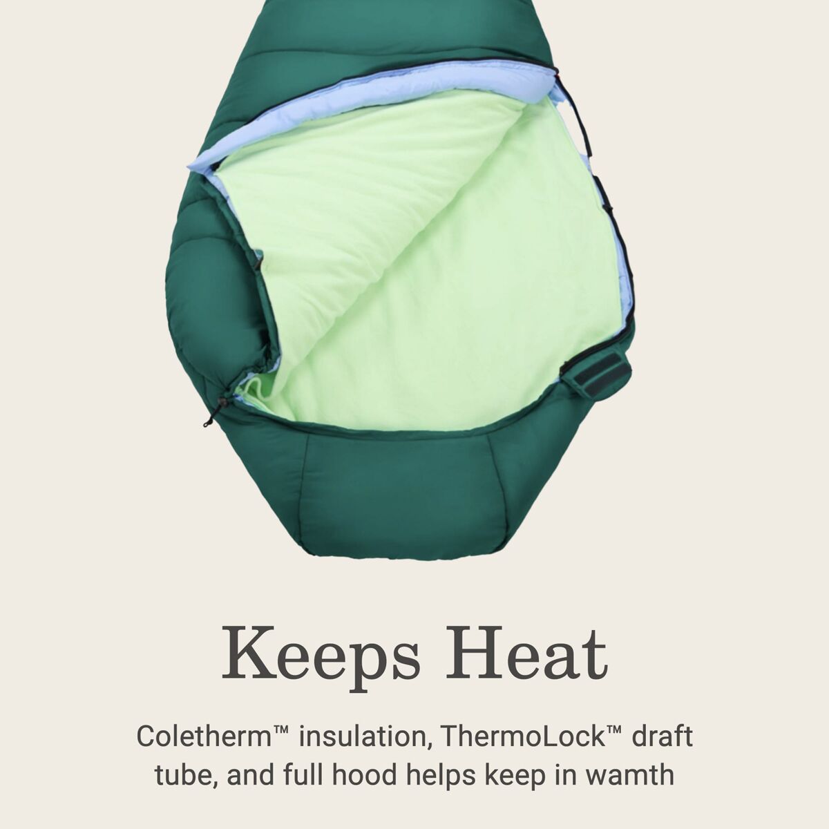 Сумка Coleman Comfort Camp 3-in-1 Sleeping Bag: 30F Synthetic, цвет: Зелёный — фото 4