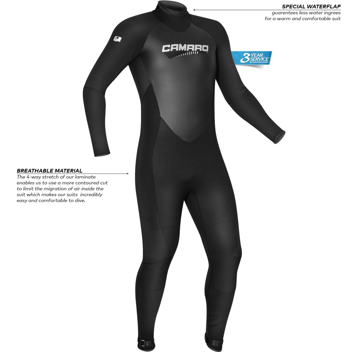 Camaro Flexskin Steamer 5/3 Wetsuit Men's Clothing