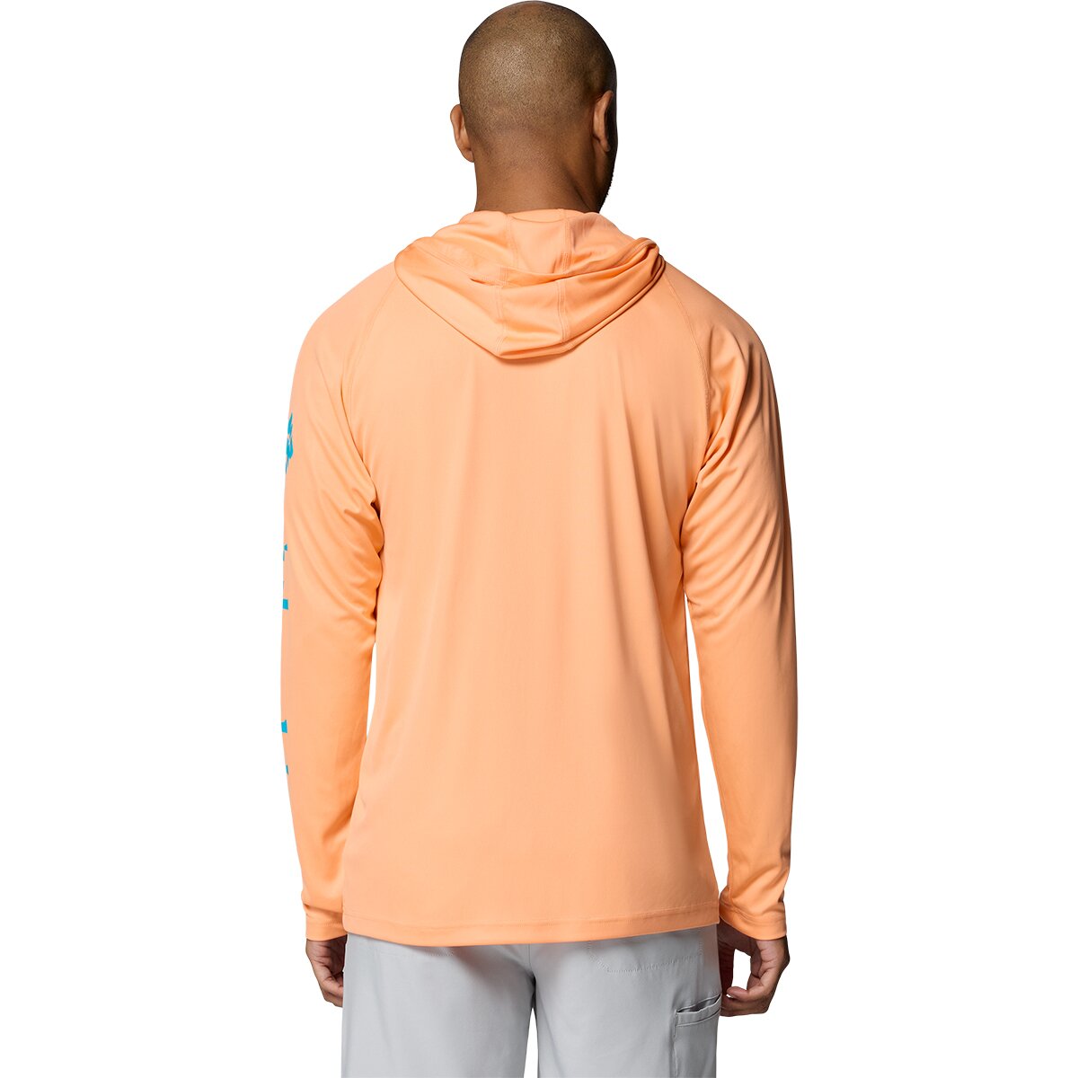 Мужское худи Columbia Terminal Tackle Pullover, цвет: Персиковый / Океанский бирюзовый — фото 6