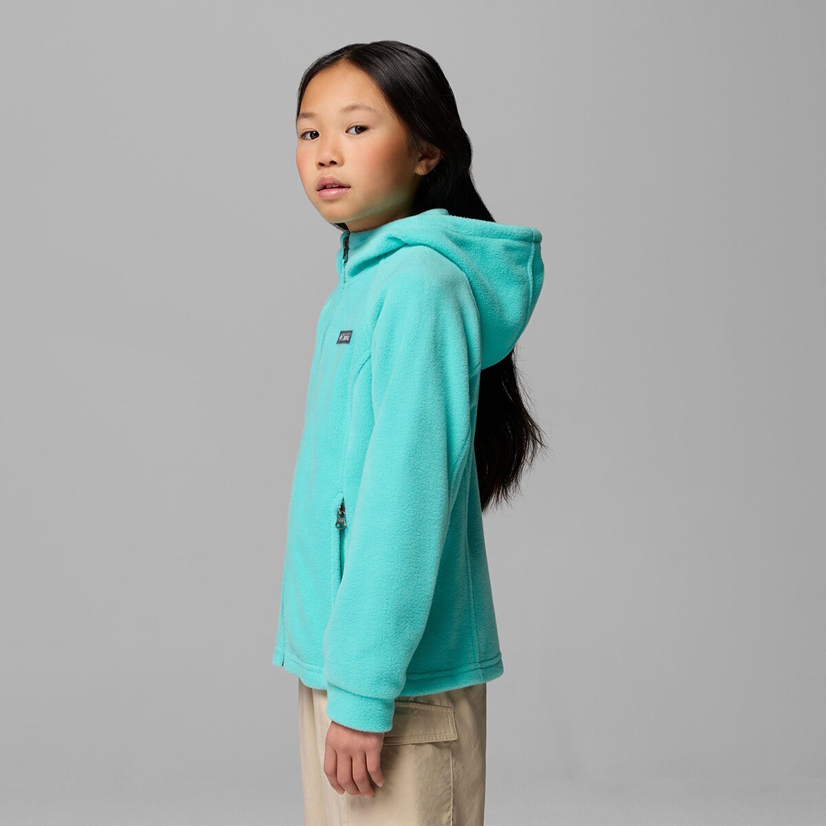 Куртка Columbia Benton II Hooded Fleece Jacket для девочек, цвет: Dolphin — фото 3