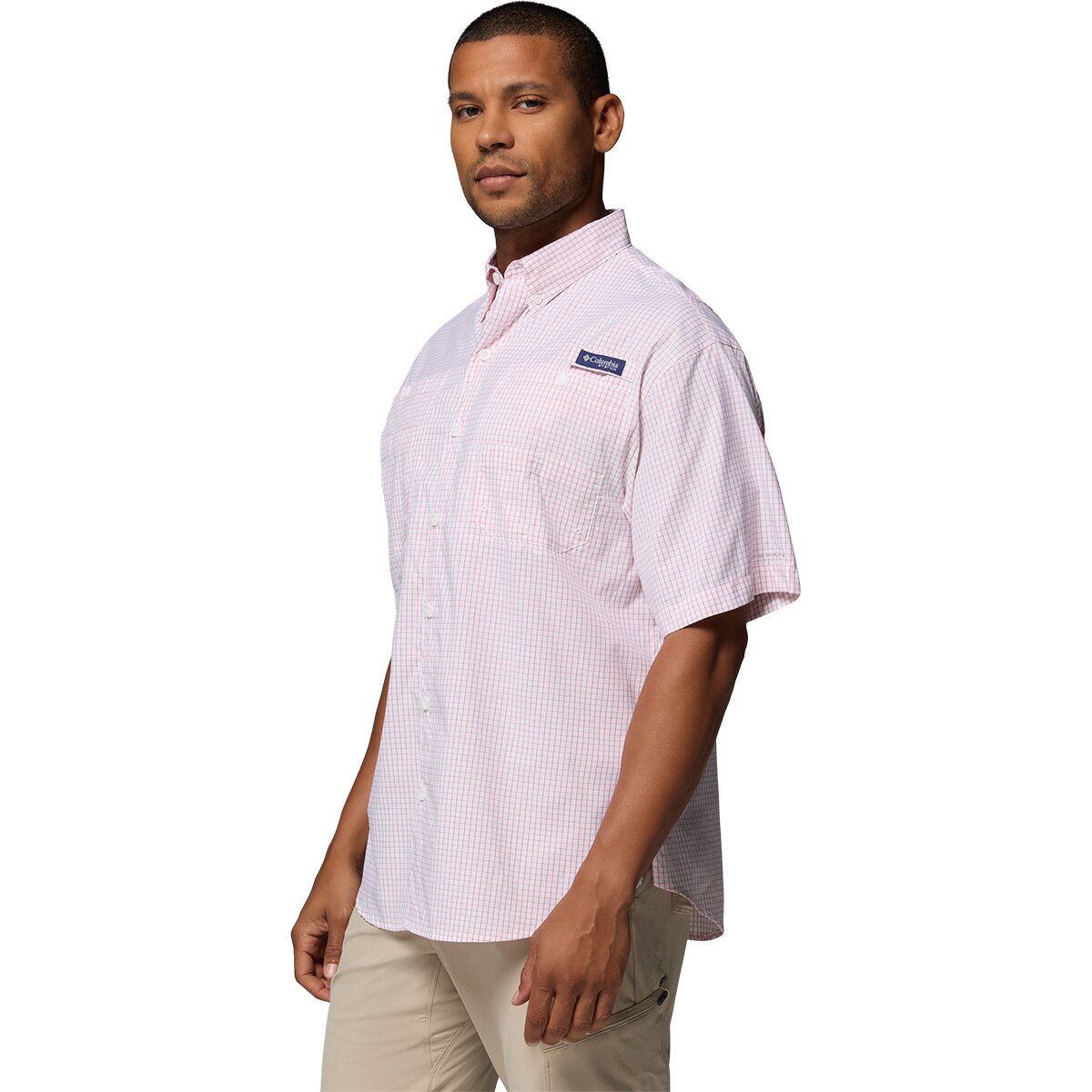 Мужская рубашка Columbia Super Tamiami Shirt - Short-Sleeve, цвет: Разноцветный в мелкую клетку — фото 2