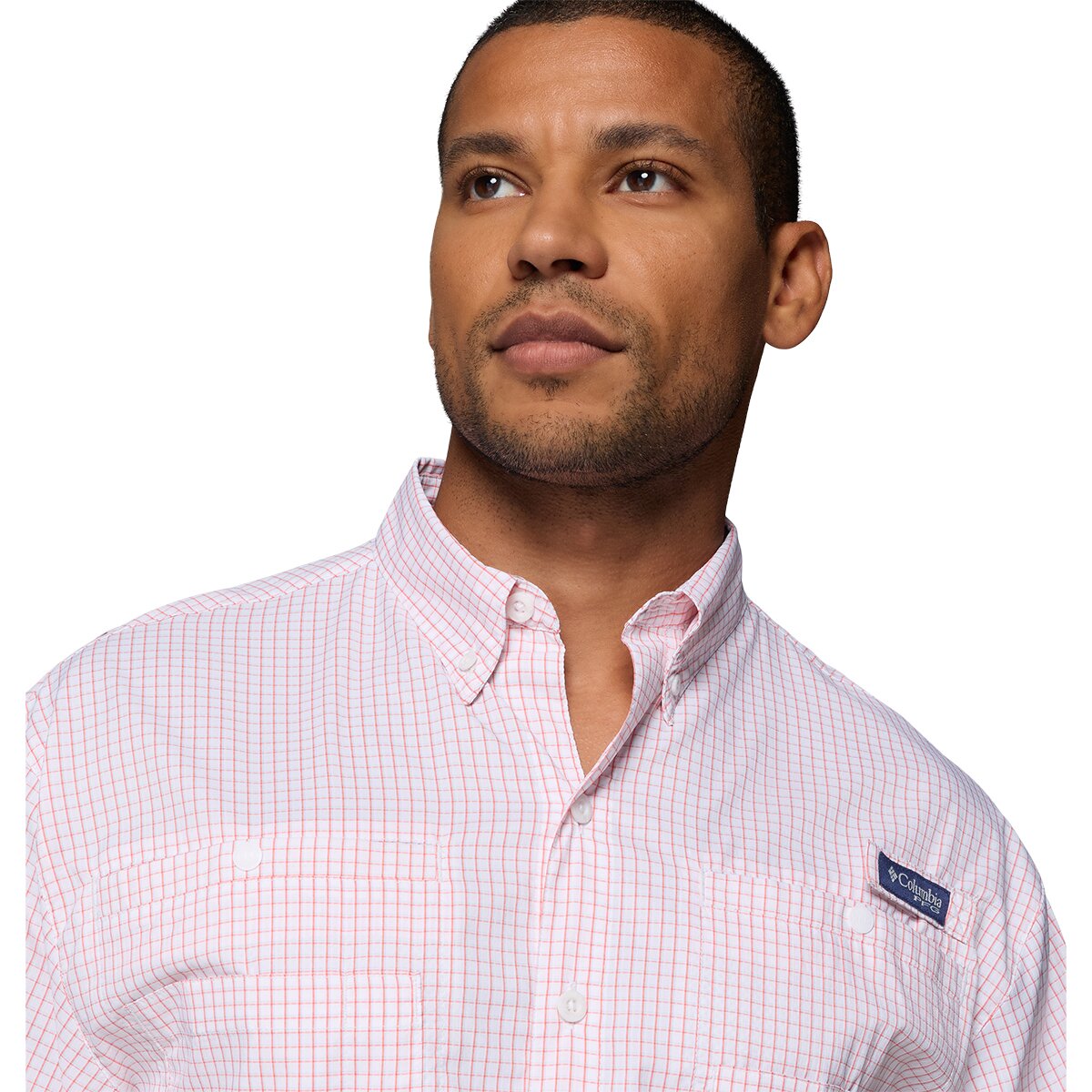 Мужская рубашка Columbia Super Tamiami Shirt - Short-Sleeve, цвет: Разноцветный в мелкую клетку — фото 3