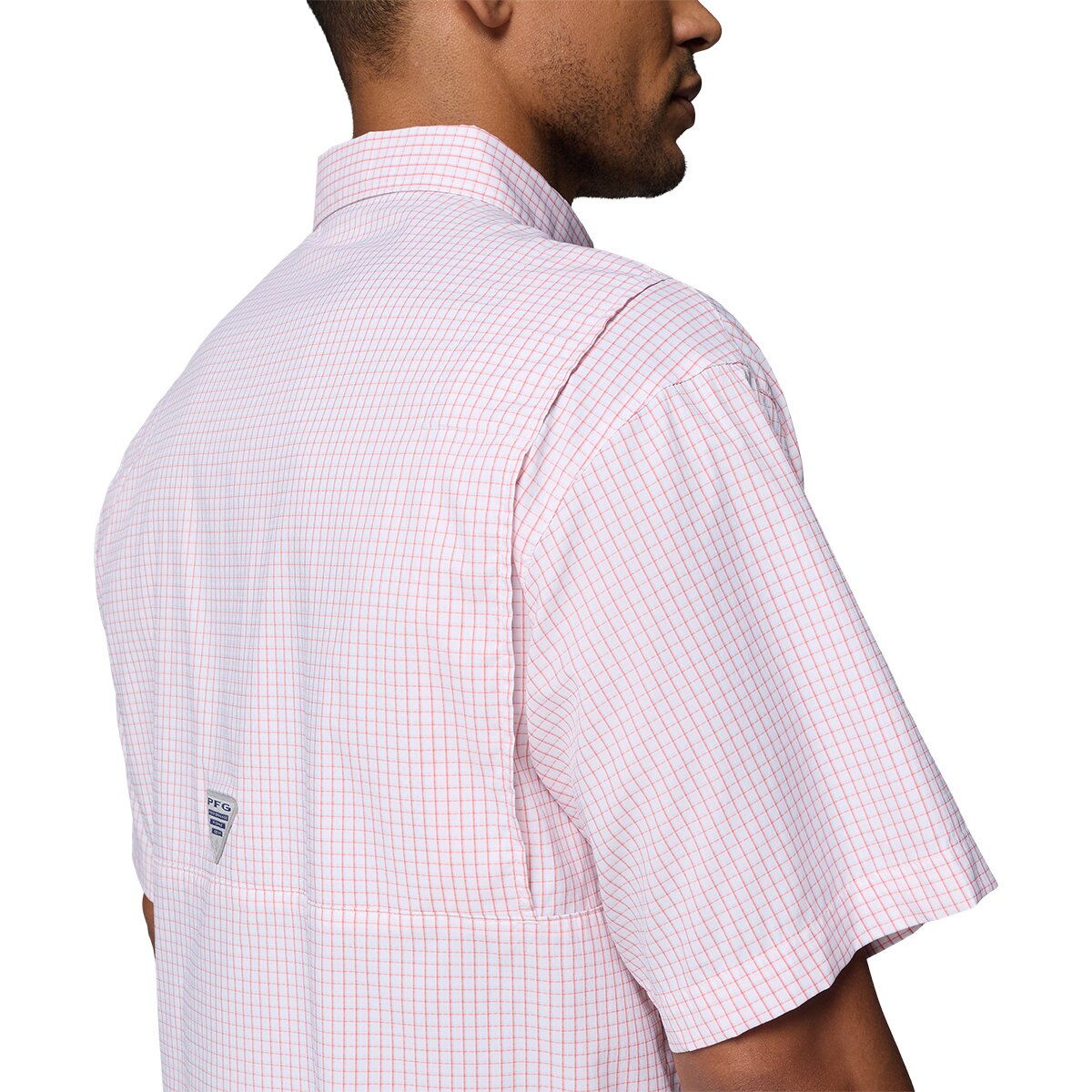 Мужская рубашка Columbia Super Tamiami Shirt - Short-Sleeve, цвет: Разноцветный в мелкую клетку — фото 4
