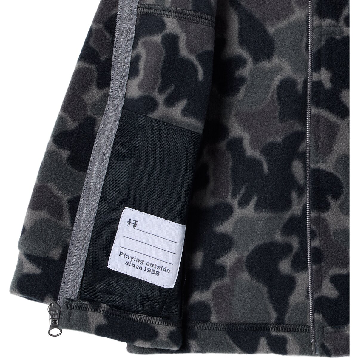 Куртка Columbia Zing III Fleece Jacket для мальчиков-малышей, цвет: Чёрный камуфляжный — фото 2