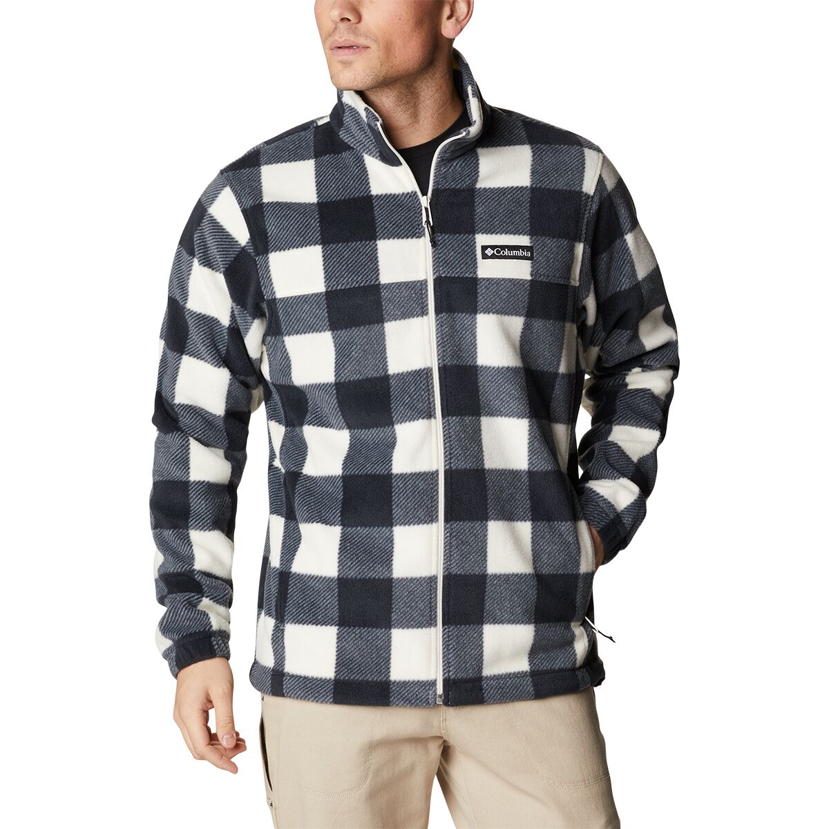 Veste Polaire Columbia Steens Mountain Homme - Imprimé, Coupe Classique - Poches Zippées - 100% Polyester