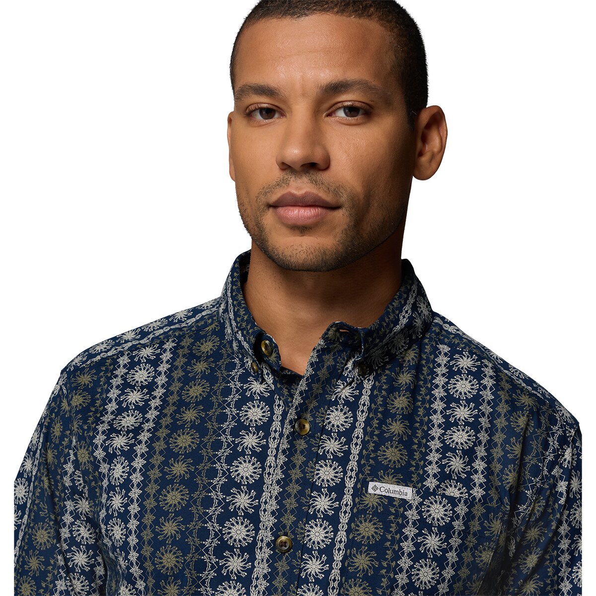 Мужская рубашка Columbia Rapid Rivers Printed Short-Sleeve, цвет: Тёмно-синий — фото 3