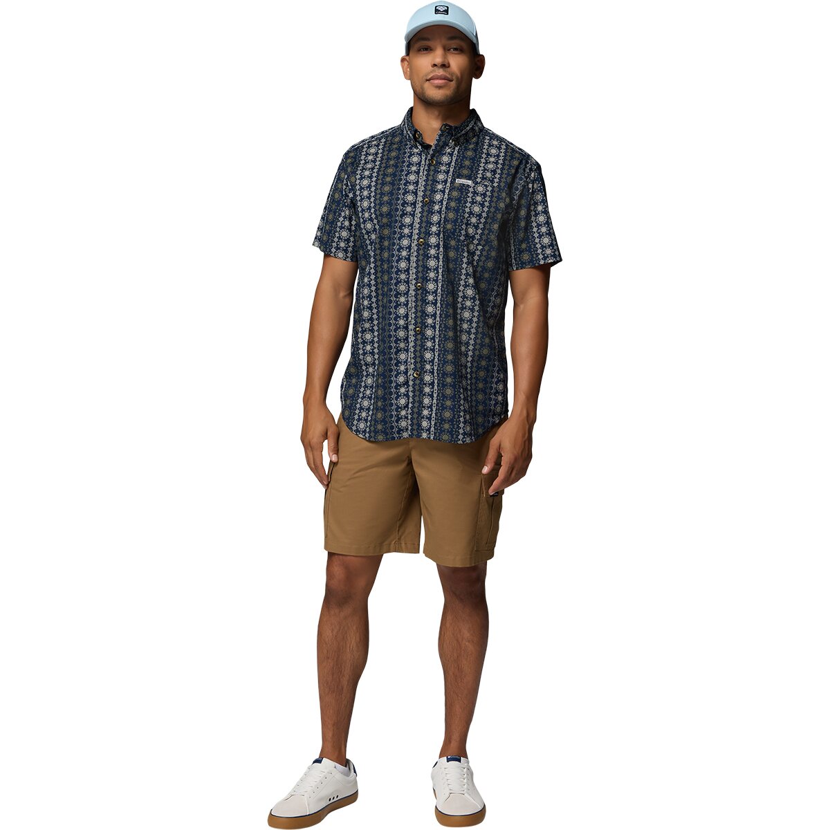 Мужская рубашка Columbia Rapid Rivers Printed Short-Sleeve, цвет: Тёмно-синий — фото 5