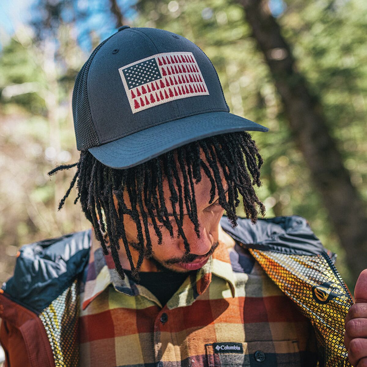 Columbia Mesh Tree Flag Trucker Hat