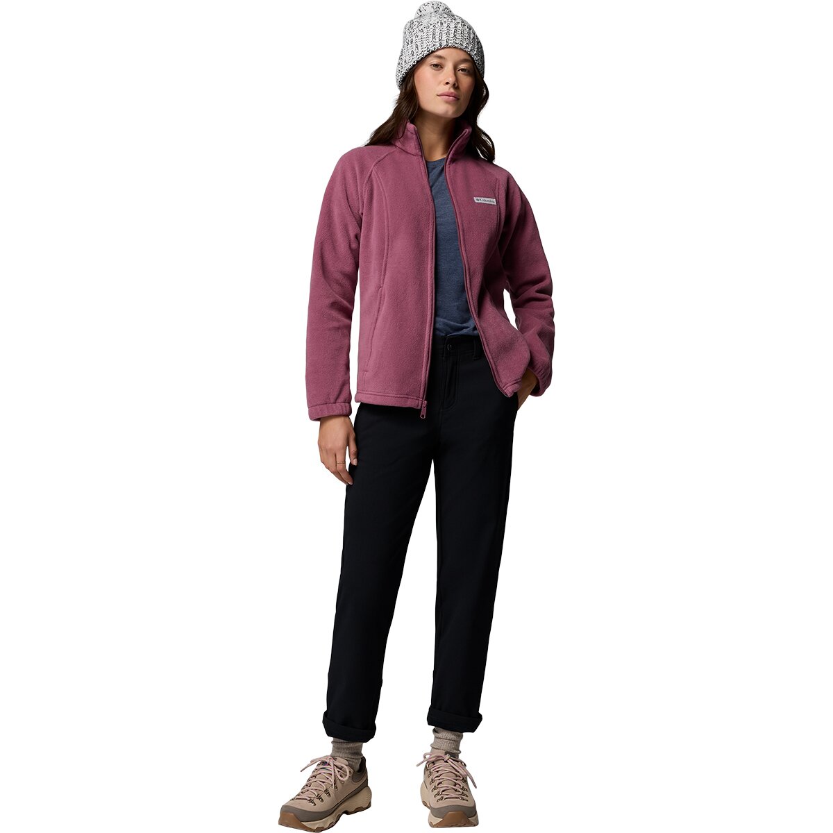 Женская куртка Columbia Benton Springs Full-Zip Fleece, цвет: Состаренный розовато-лиловый — фото 7