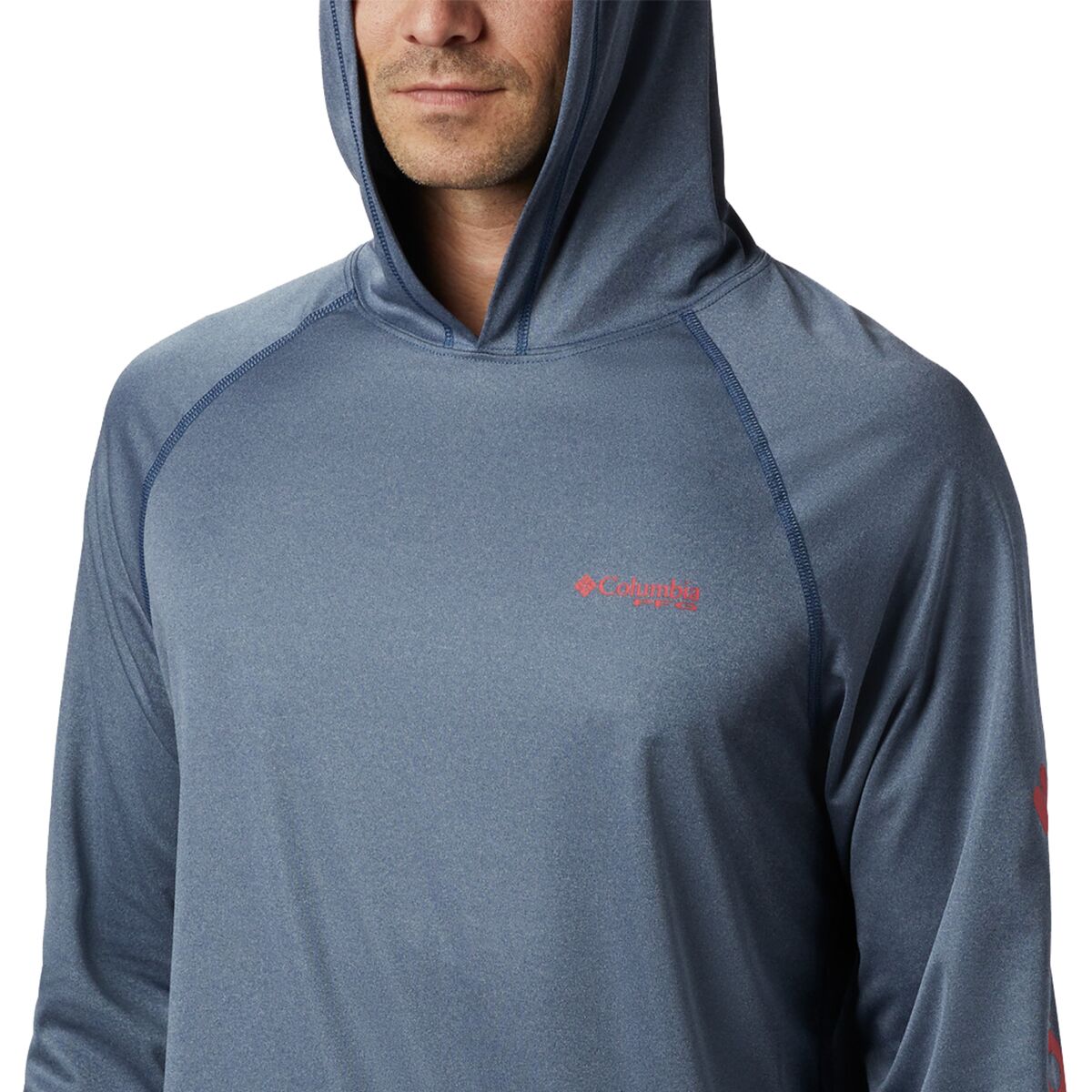 Columbia Men's Terminal Tackle Heather Long Sleeve Shirt - Sorbet Black Logo, Large Size Comfort Wear