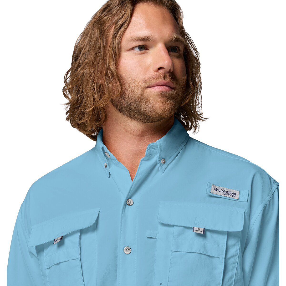 Мужская рубашка Columbia Bahama II Short-Sleeve Shirt, цвет: Винтажный синий — фото 3