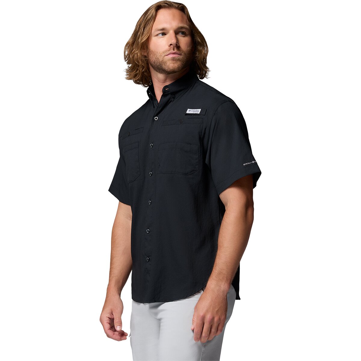 Мужская рубашка Columbia Tamiami II Short-Sleeve Shirt, цвет: Чёрный — фото 3
