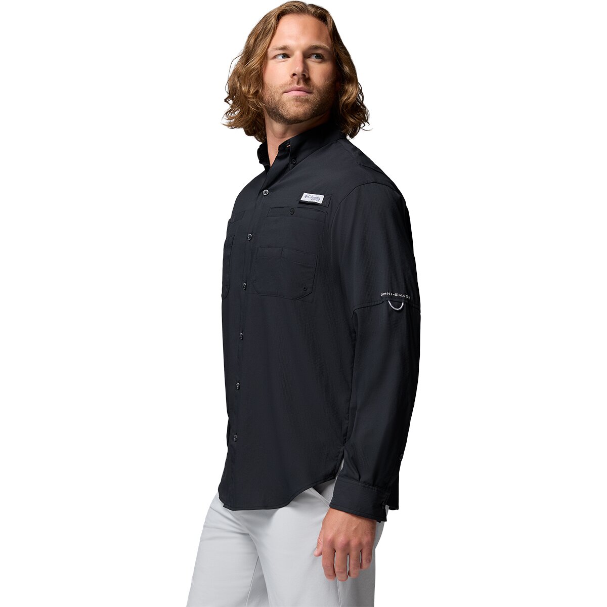 Мужская рубашка Columbia Tamiami II Long-Sleeve Shirt, цвет: Чёрный — фото 2