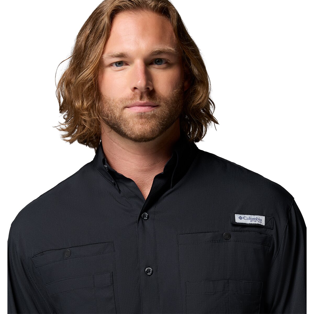Мужская рубашка Columbia Tamiami II Long-Sleeve Shirt, цвет: Чёрный — фото 4