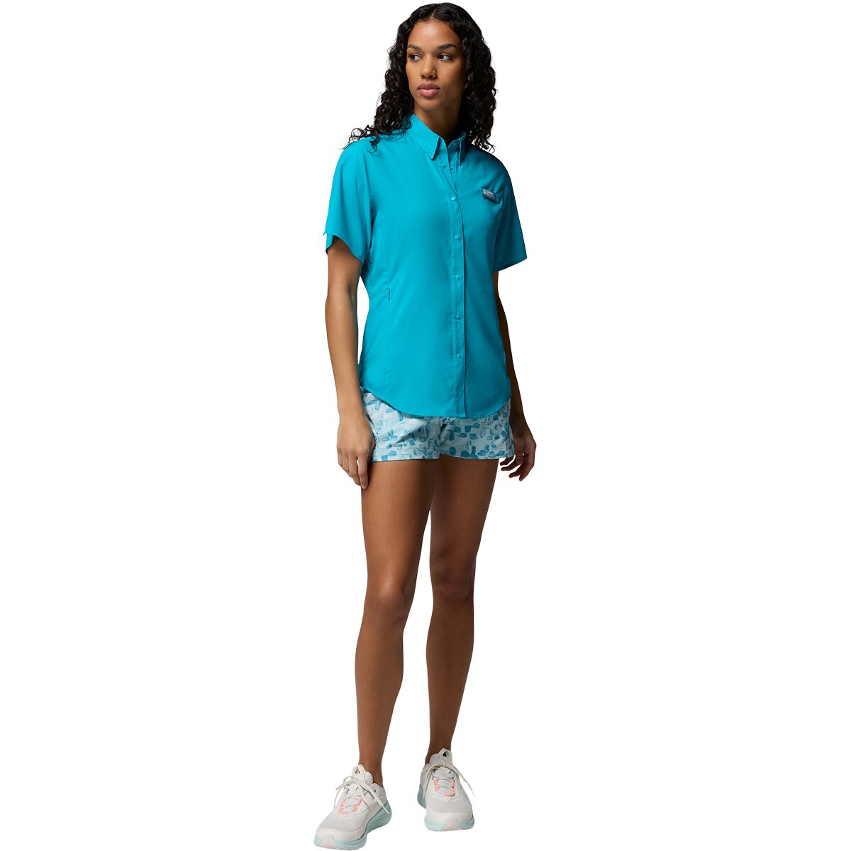 Женская рубашка Columbia Tamiami II Short-Sleeve Shirt, цвет: Океанский — фото 8
