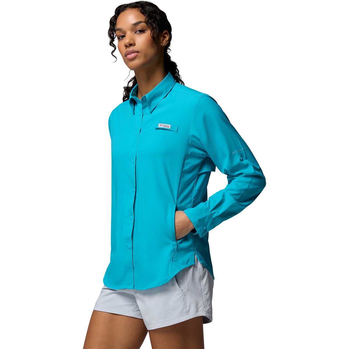 Женская рубашка Columbia Tamiami II Long-Sleeve Shirt, цвет: Океанский — фото 2