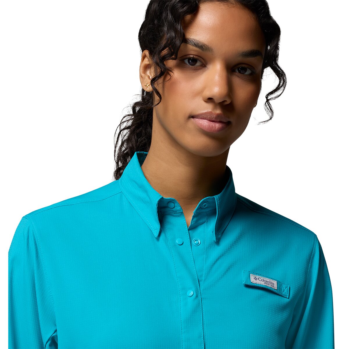 Женская рубашка Columbia Tamiami II Long-Sleeve Shirt, цвет: Океанский — фото 5