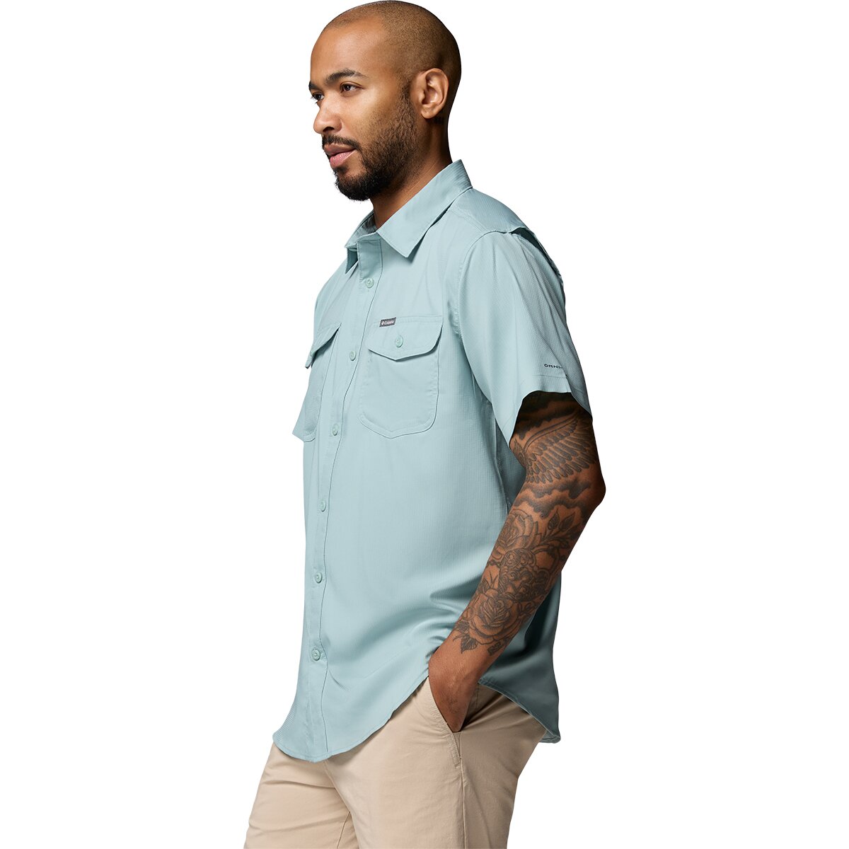 Мужская рубашка Columbia Utilizer II Solid Short-Sleeve, цвет: Синий — фото 2