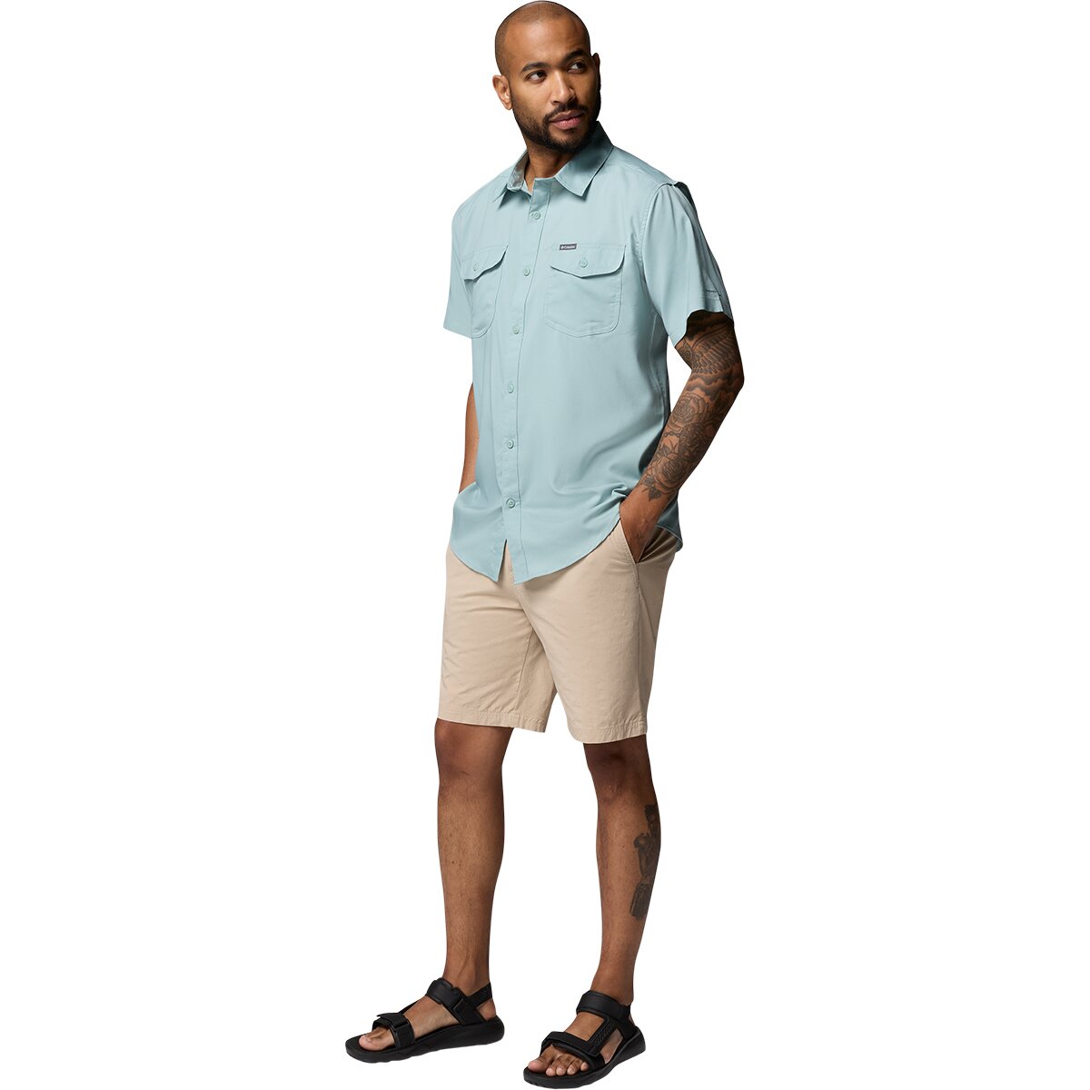 Мужская рубашка Columbia Utilizer II Solid Short-Sleeve, цвет: Синий — фото 6