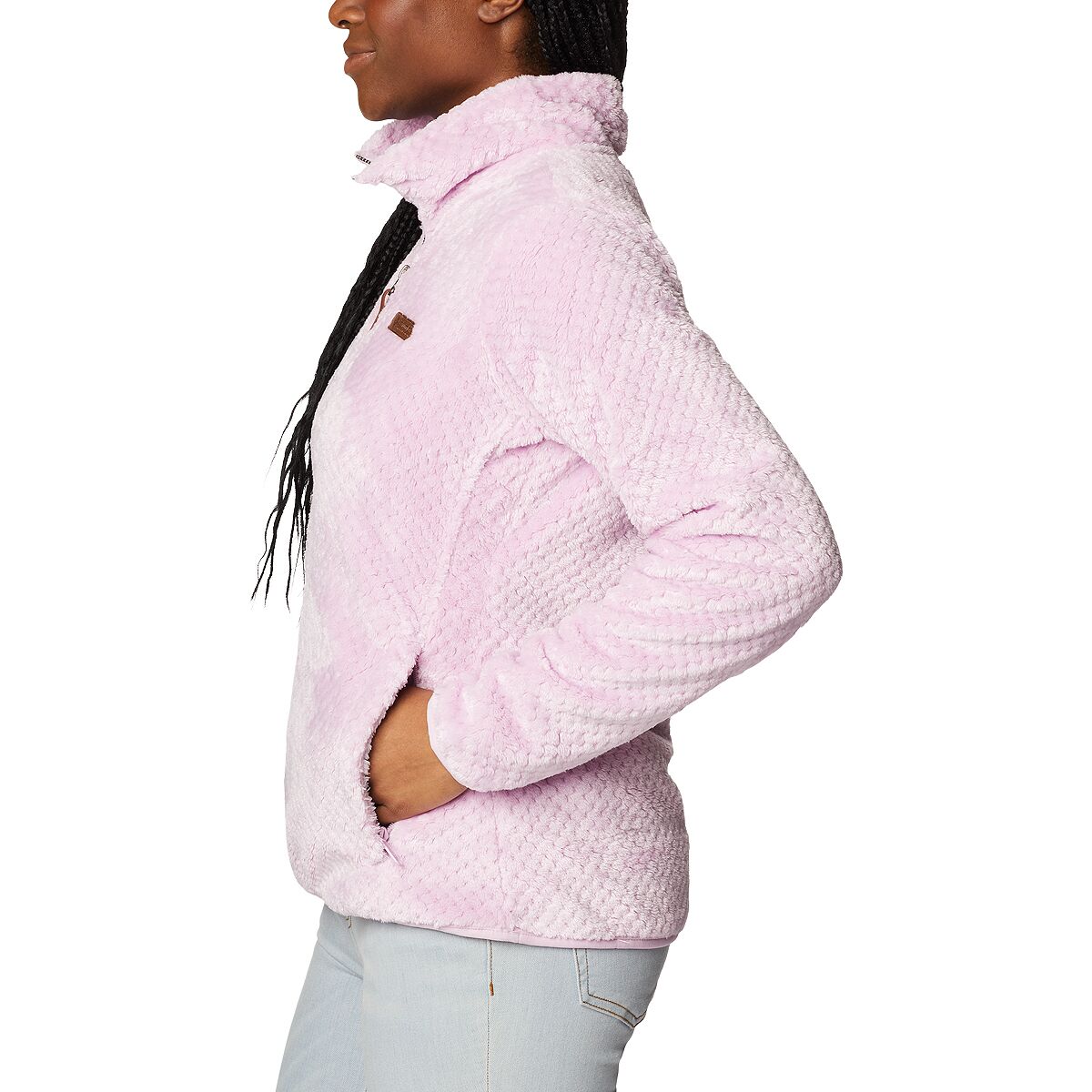 Polaire Columbia Fire Side Sherpa Pour Fille - Fermeture Zip Complète - Motif Diamants - Taille XXS Bleu