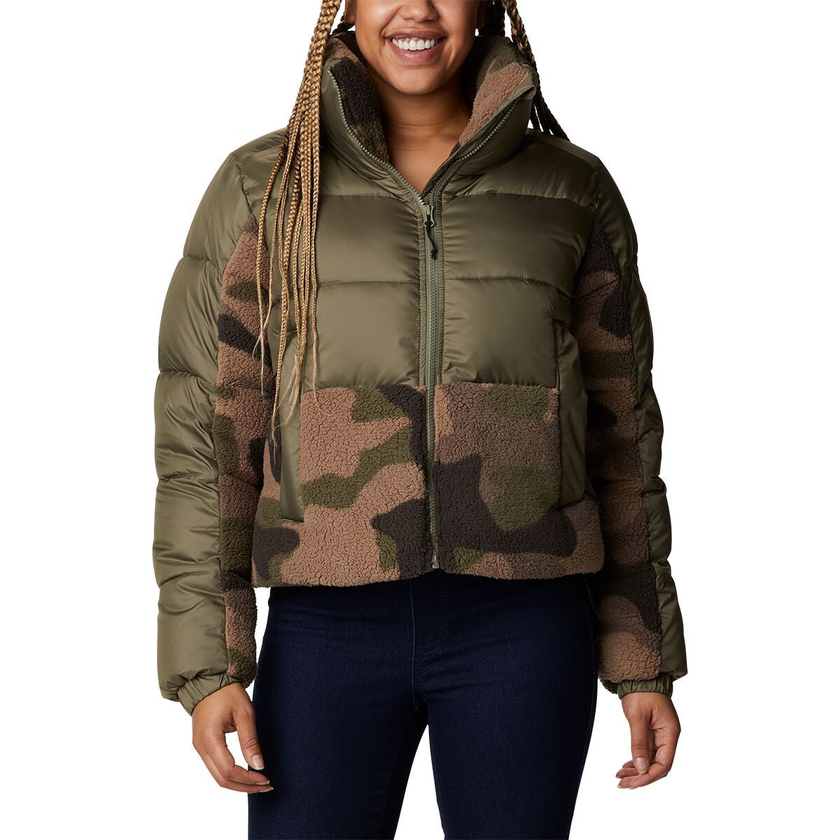 columbia leadbetter point sherpa jacket in cream