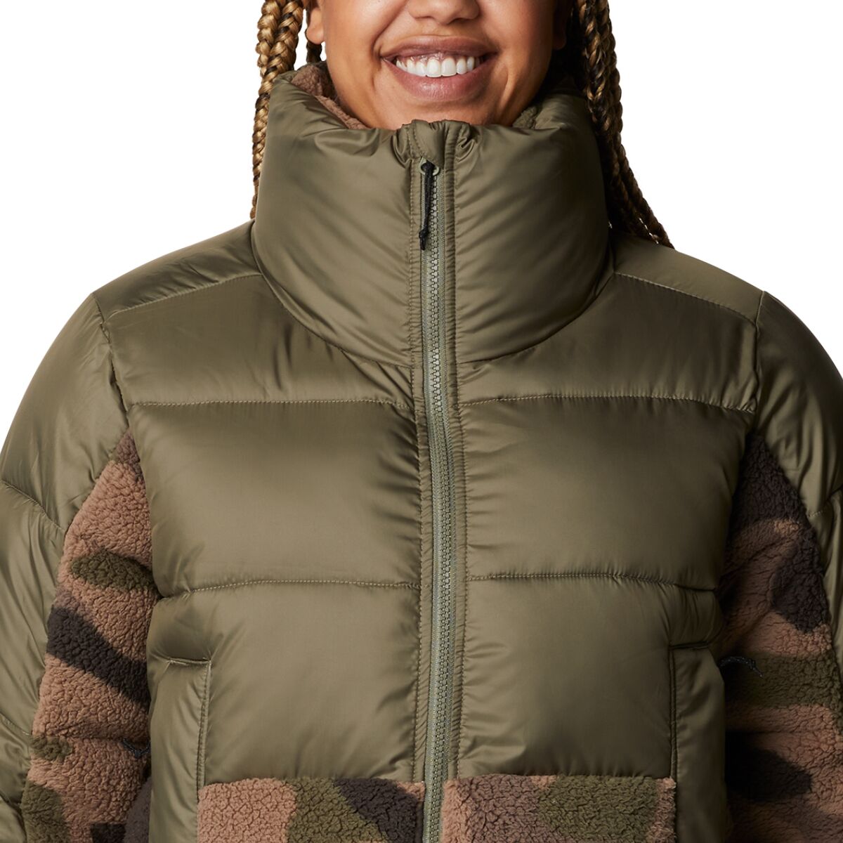 columbia leadbetter point sherpa jacket in cream