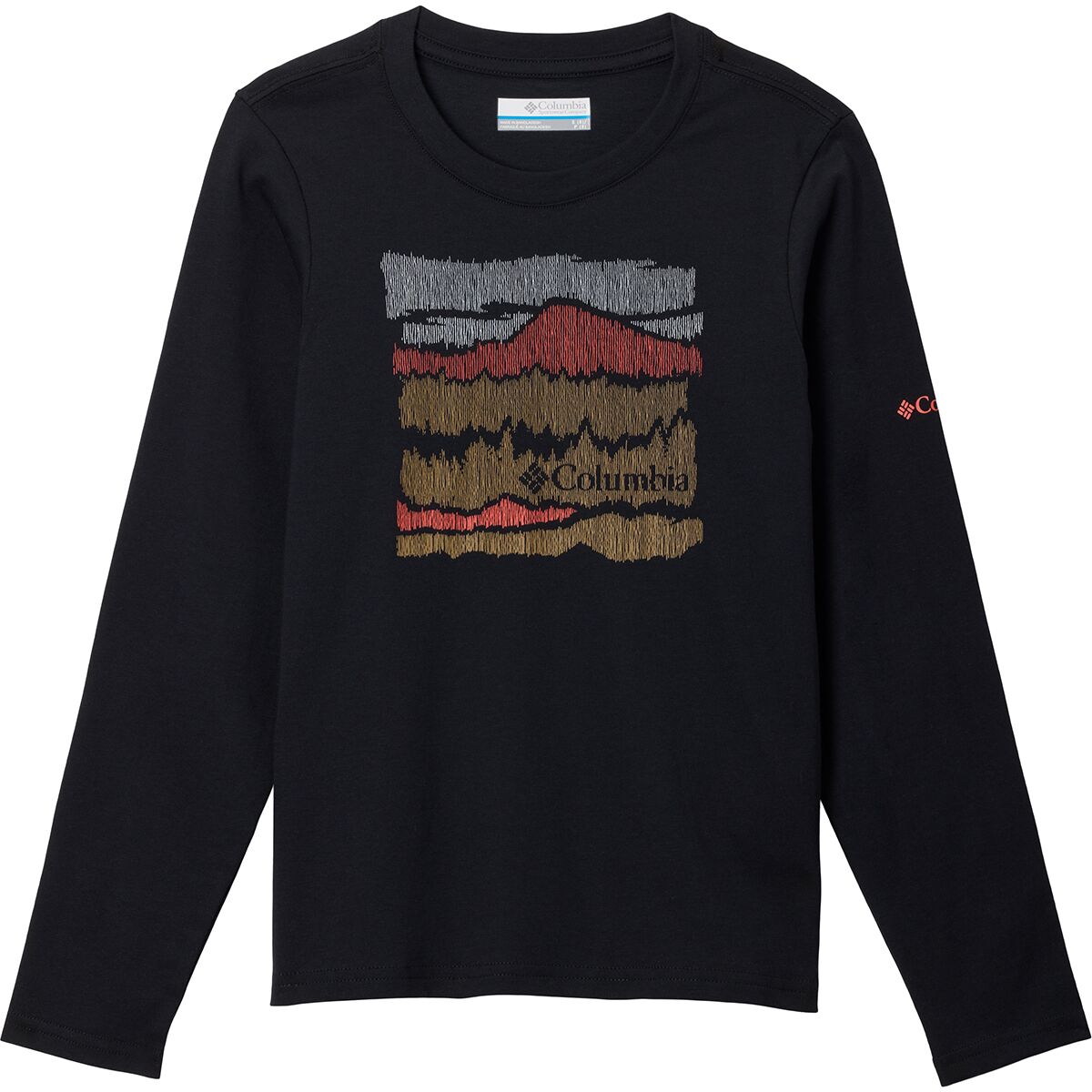Columbia VALLEY CREED SHORT SLEEVE GRAPHIC SHIRT - Dětské tričko - černá