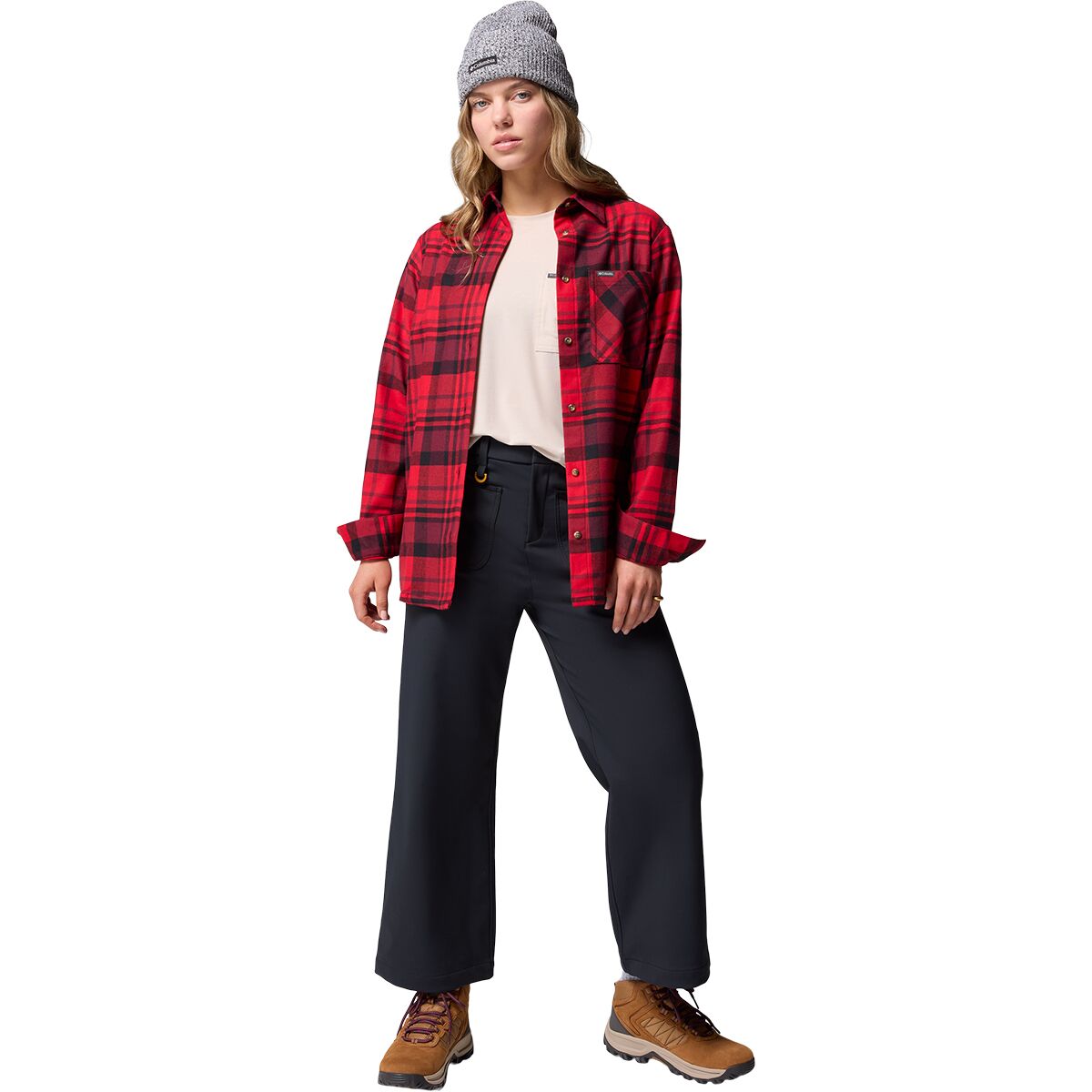 Женская рубашка Columbia Calico Basin Flannel Long-Sleeve Shirt, цвет: Красный — фото 7
