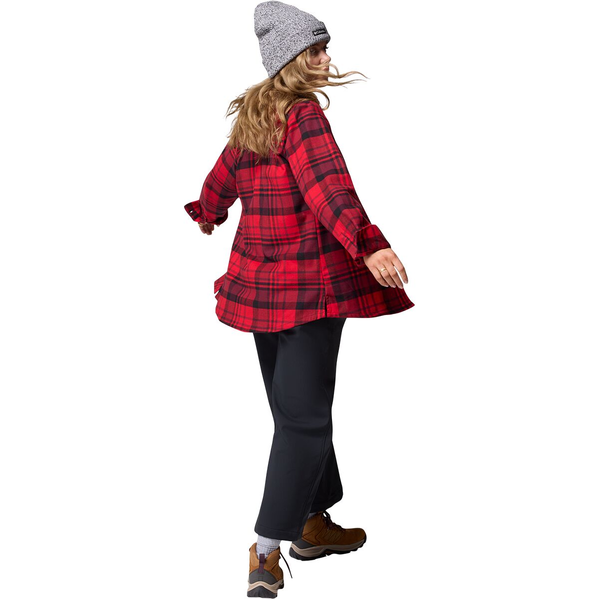 Женская рубашка Columbia Calico Basin Flannel Long-Sleeve Shirt, цвет: Красный — фото 8