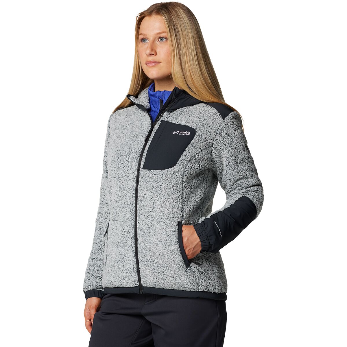 Женская куртка Columbia Arctic Crest Sherpa Full-Zip, цвет: Белый / Чёрный — фото 3