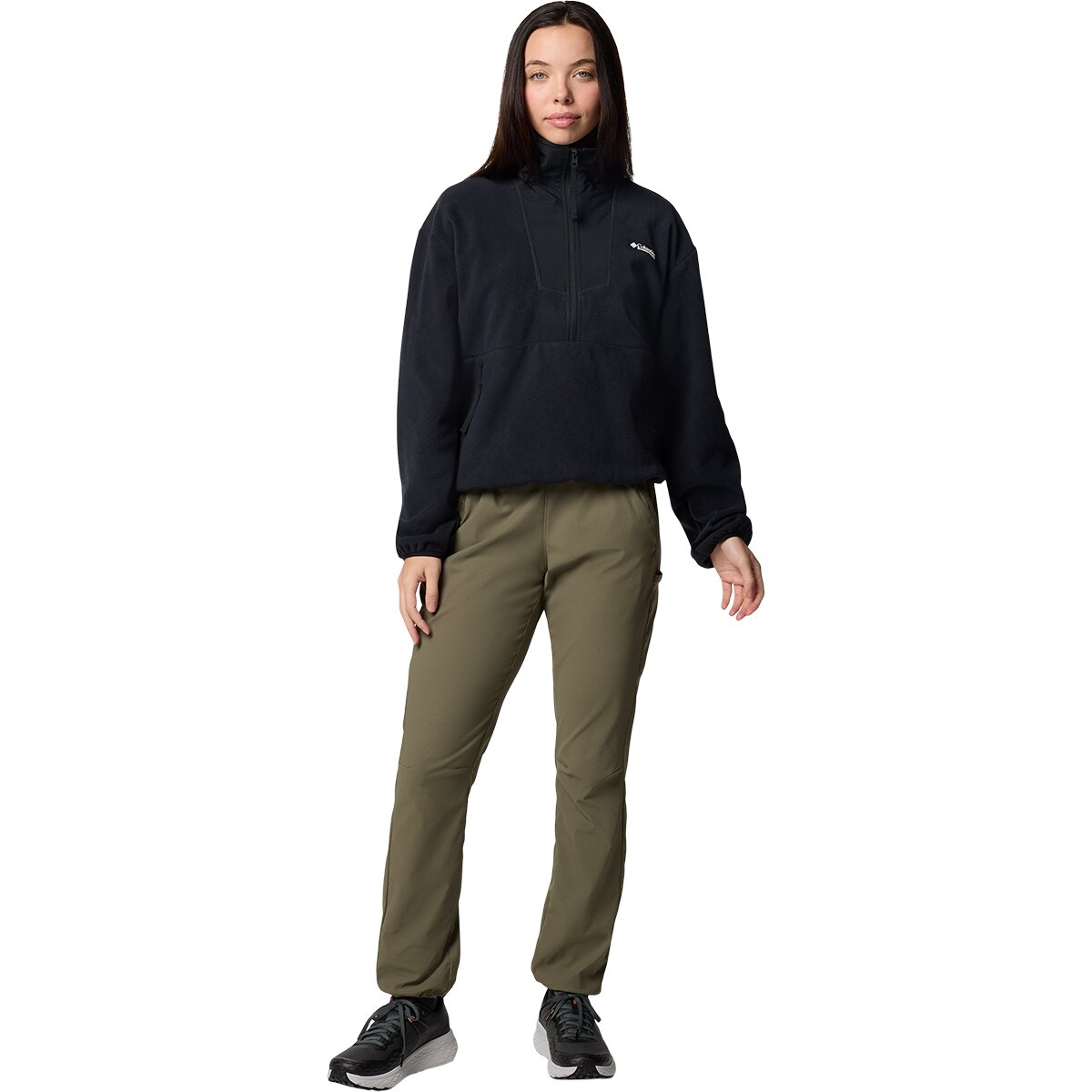 Женский свитер Columbia Sequoia Grove 1/2-Zip Fleece Pullover, цвет: Чёрный — фото 5