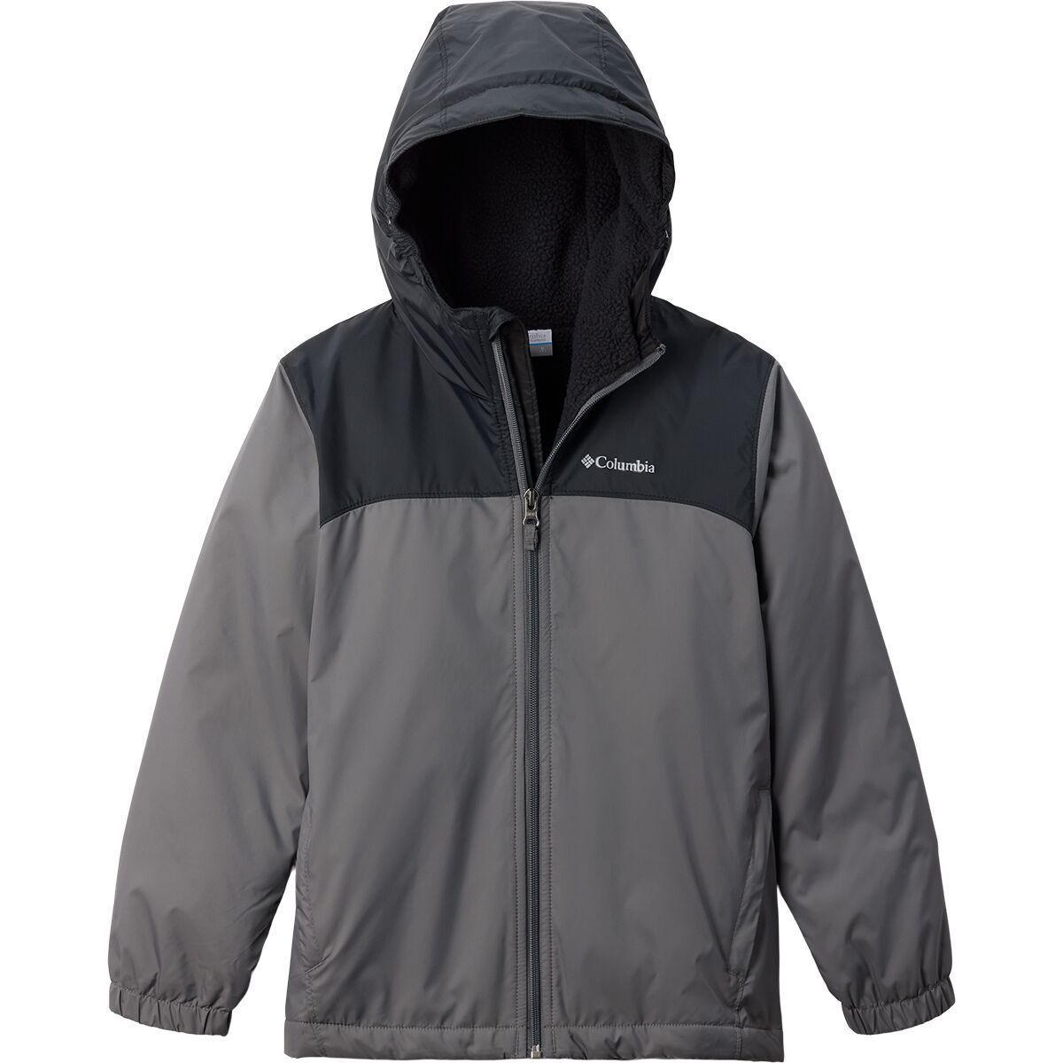 Куртка Columbia Glennaker II Sherpa Lined Jacket для мальчиков, цвет: Серый / Чёрный
