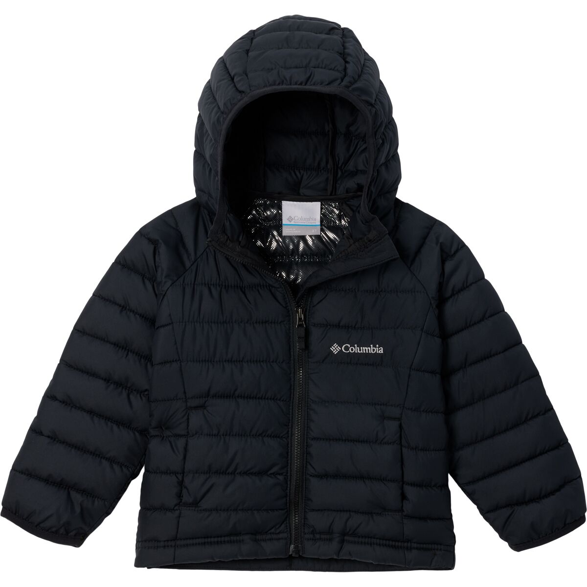 Куртка Columbia Powder Lite II Hooded Jacket для девочек-малышей, цвет: Чёрный