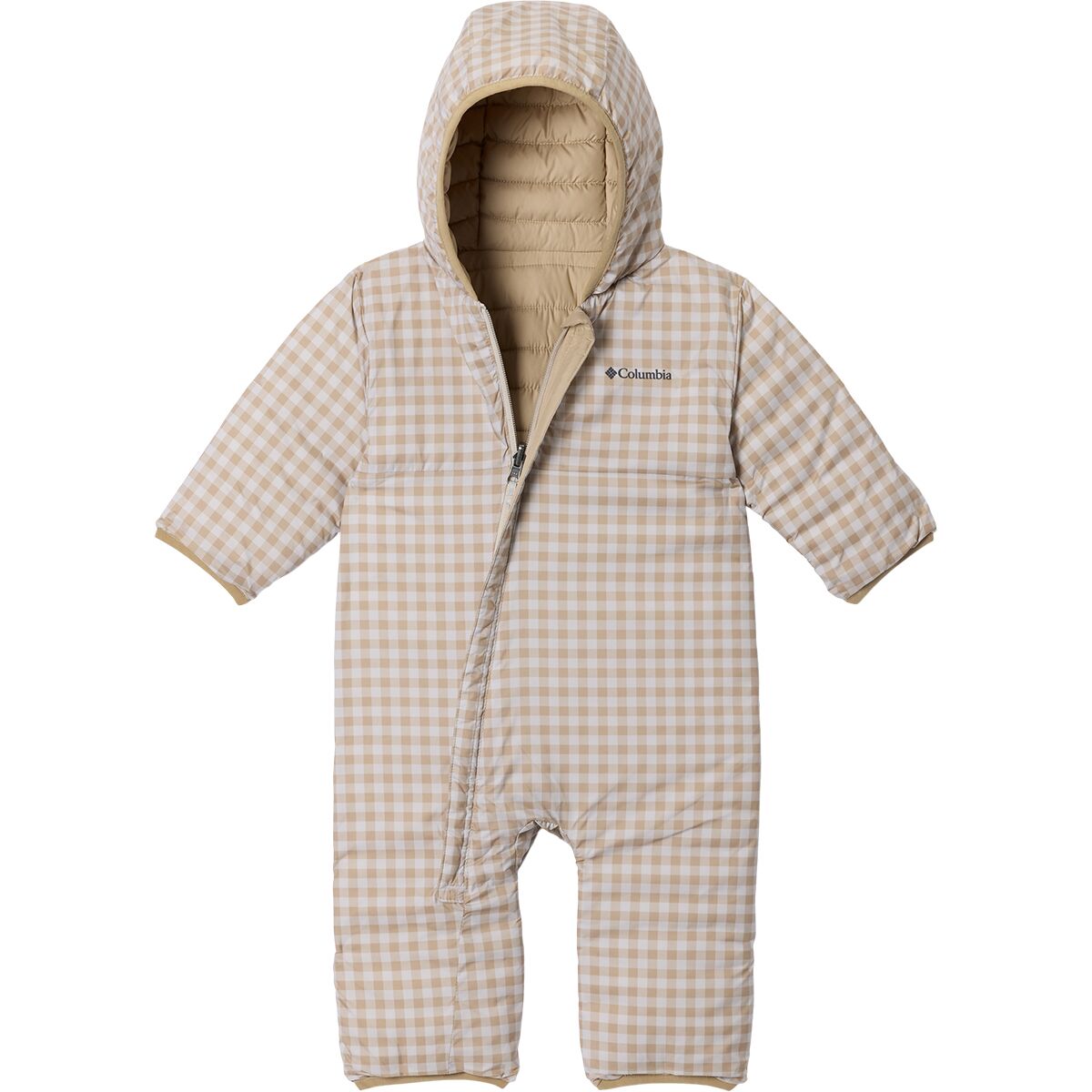 Детские комбинезоны Columbia Powder Lite II Reversible Bunting - Infants', цвет: Серо-бежевый — фото 3