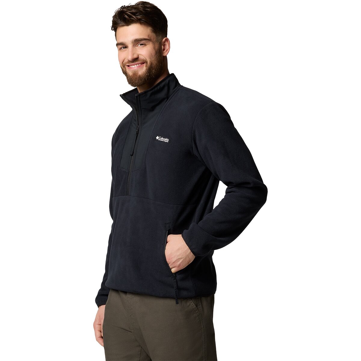 Мужские толстовки Columbia Sequoia Grove 1/2-Zip Fleece, цвет: Чёрный — фото 2