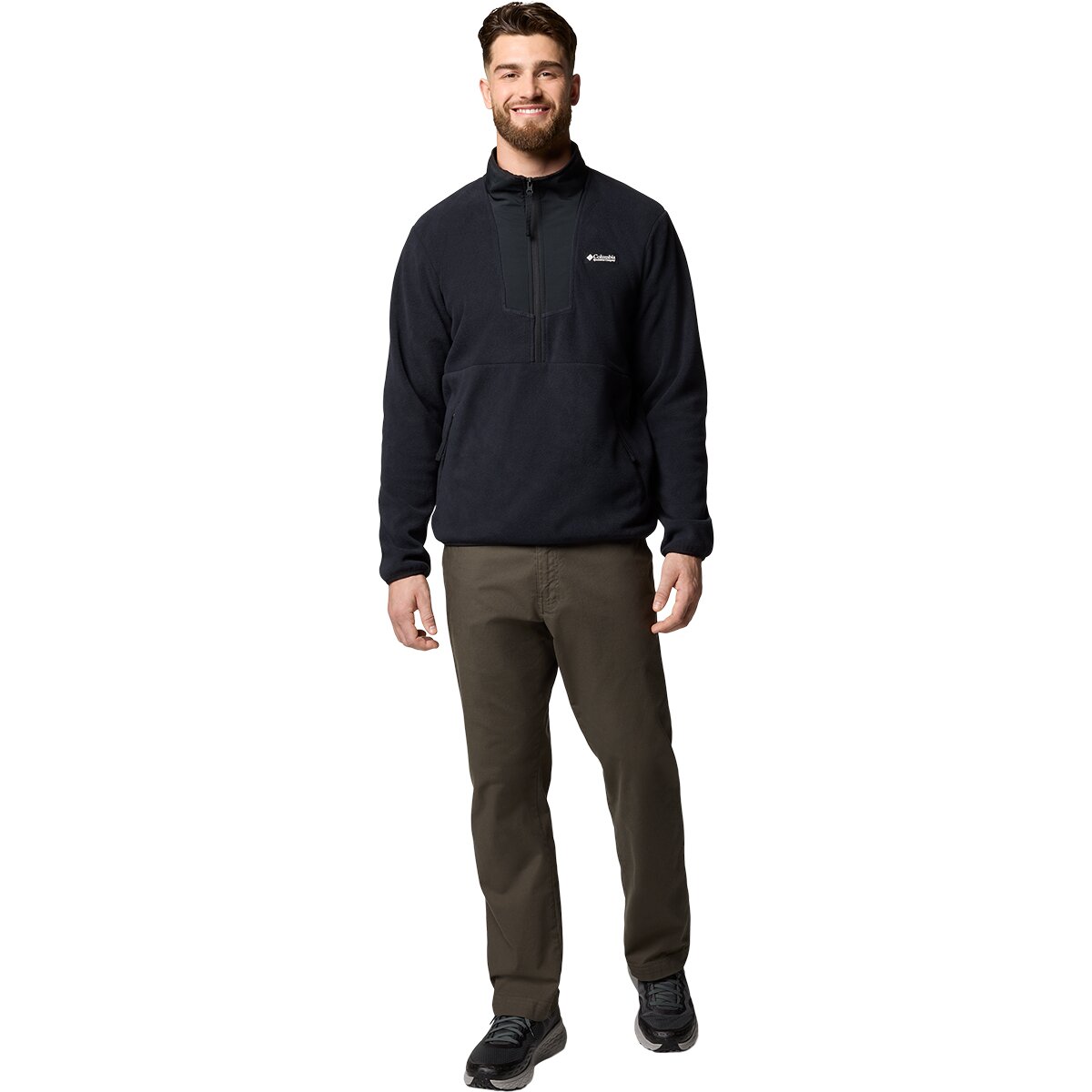 Мужские толстовки Columbia Sequoia Grove 1/2-Zip Fleece, цвет: Чёрный — фото 5