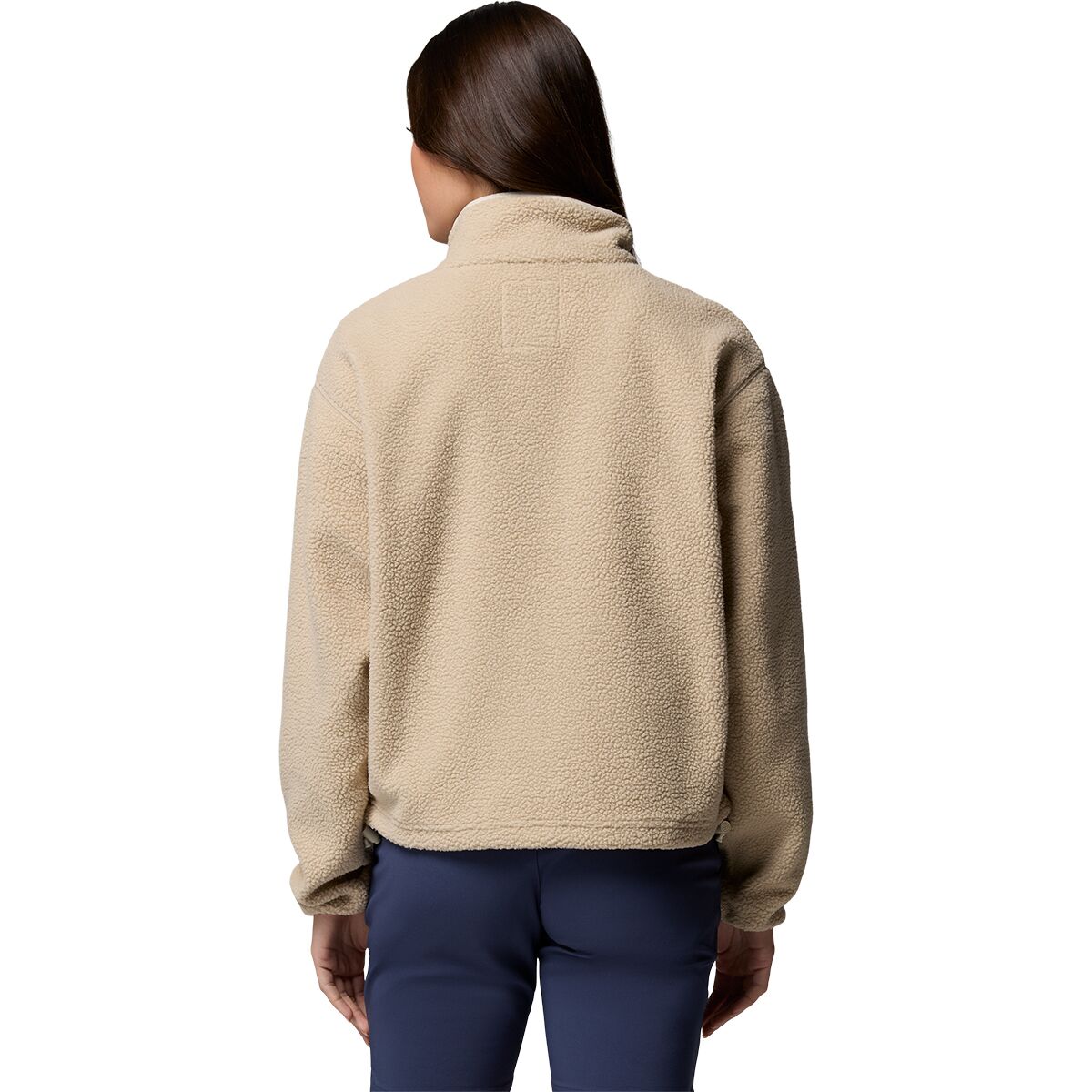 Женский свитер Columbia Helvetia II Cropped 1/2-Snap Fleece Pullover, цвет: Серо-бежевый / Меловой — фото 4