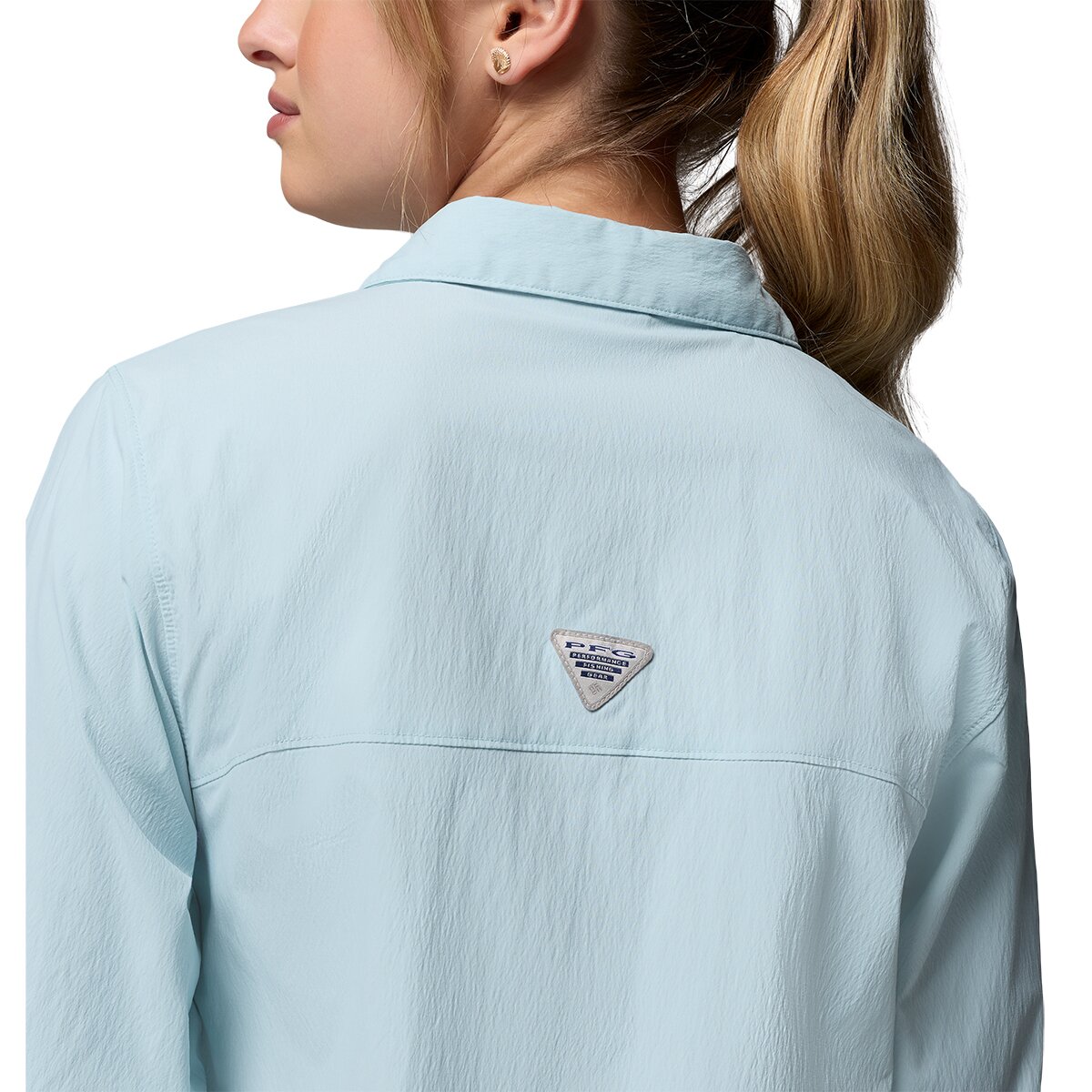 Женская рубашка Columbia Wild Cast Long-Sleeve Shirt, цвет: Морской светлый — фото 6