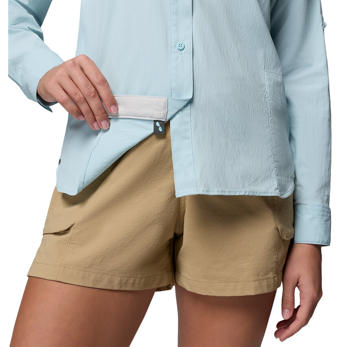 Женская рубашка Columbia Wild Cast Long-Sleeve Shirt, цвет: Морской светлый — фото 7