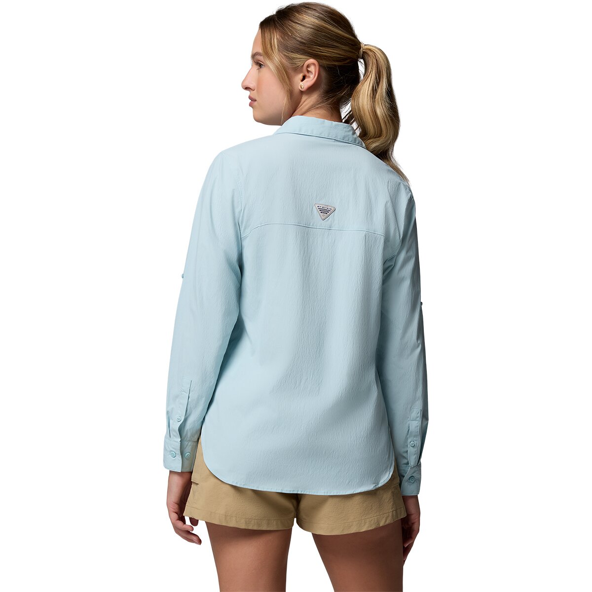 Женская рубашка Columbia Wild Cast Long-Sleeve Shirt, цвет: Морской светлый — фото 8