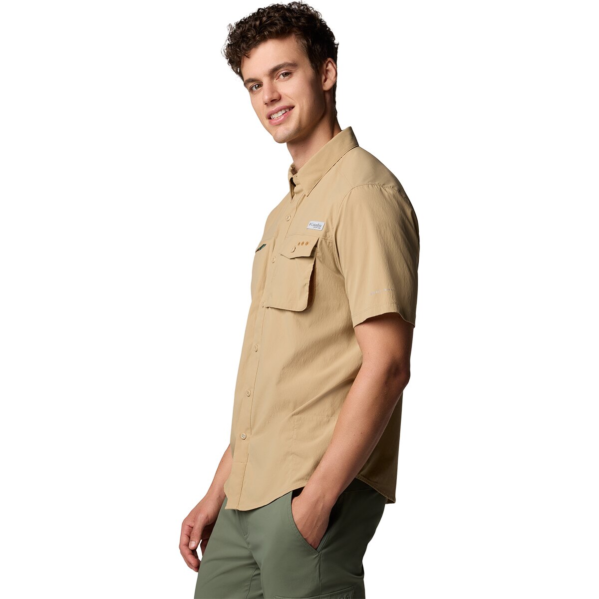 Мужская рубашка Columbia Wild Cast Short-Sleeve Shirt, цвет: Пляжный — фото 2
