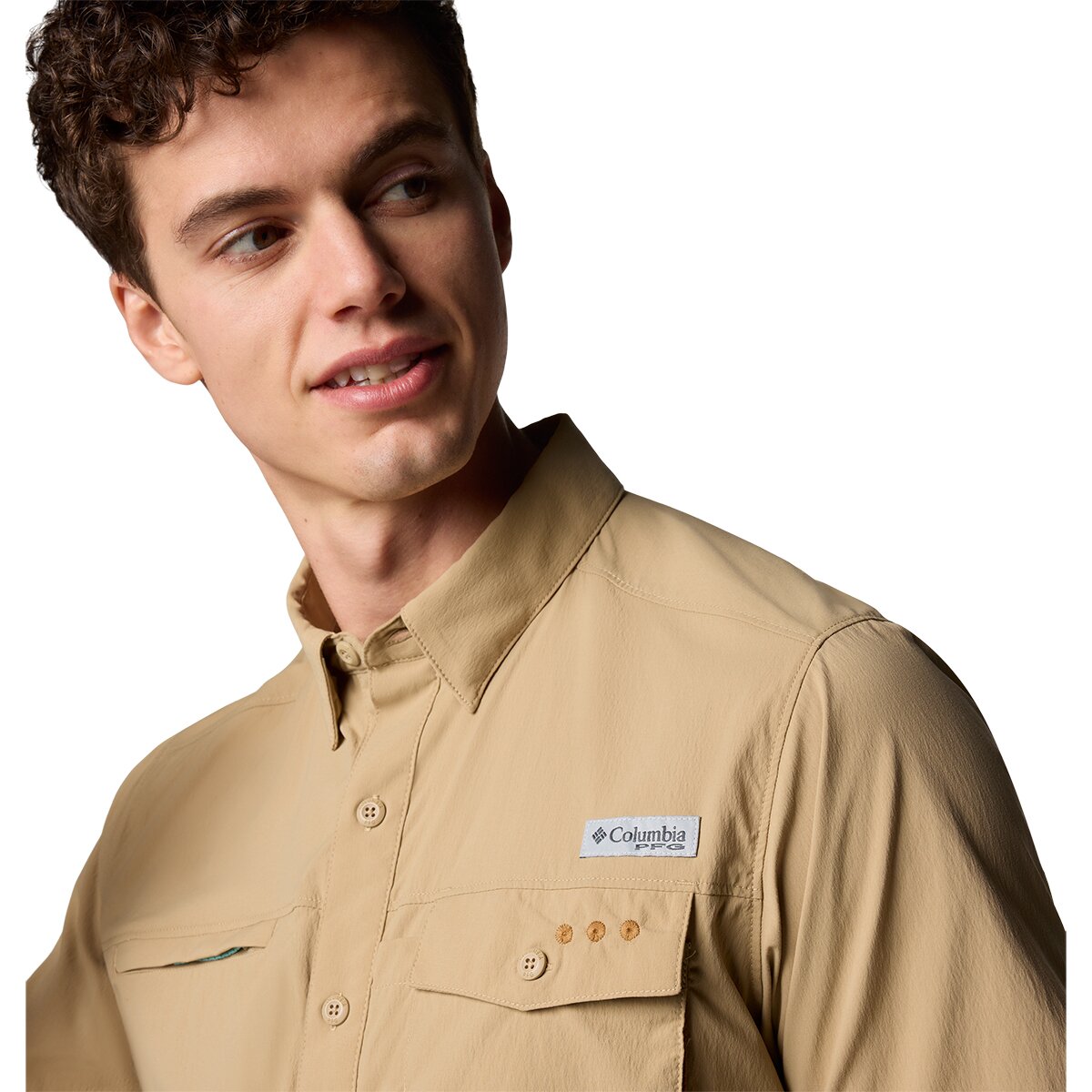 Мужская рубашка Columbia Wild Cast Short-Sleeve Shirt, цвет: Пляжный — фото 3