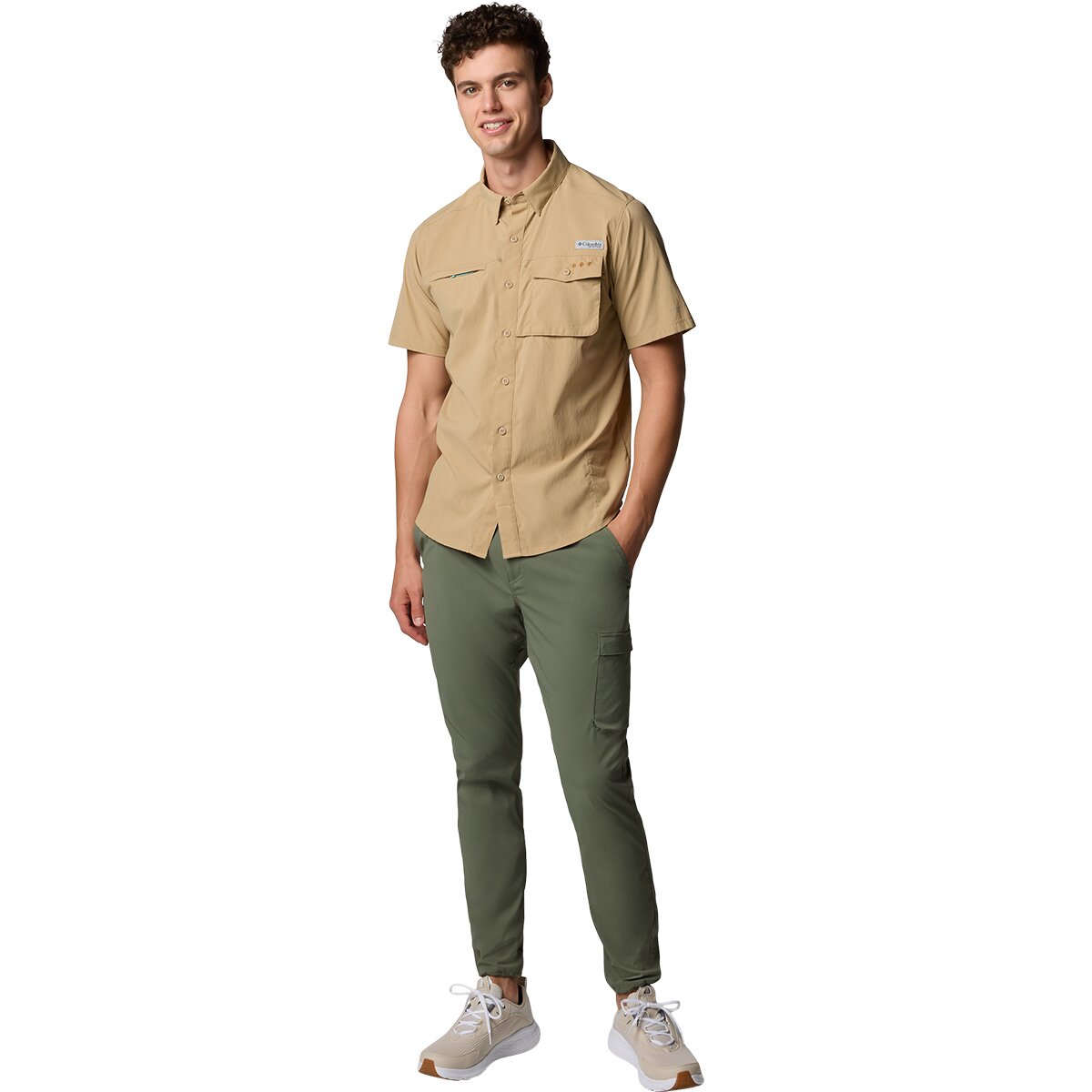 Мужская рубашка Columbia Wild Cast Short-Sleeve Shirt, цвет: Пляжный — фото 5