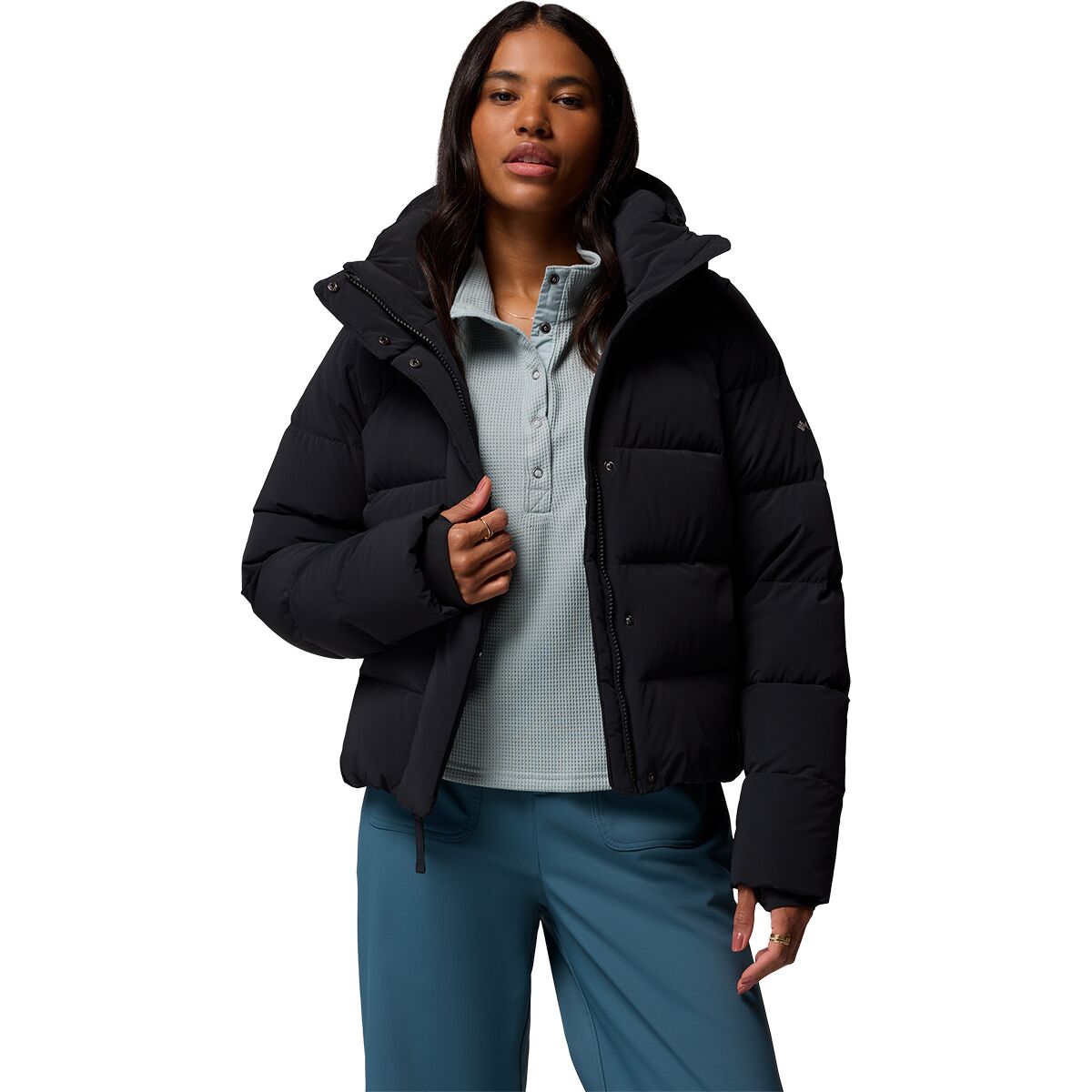 Женская куртка Columbia Amaze Puff Hooded, цвет: Чёрный — фото 4