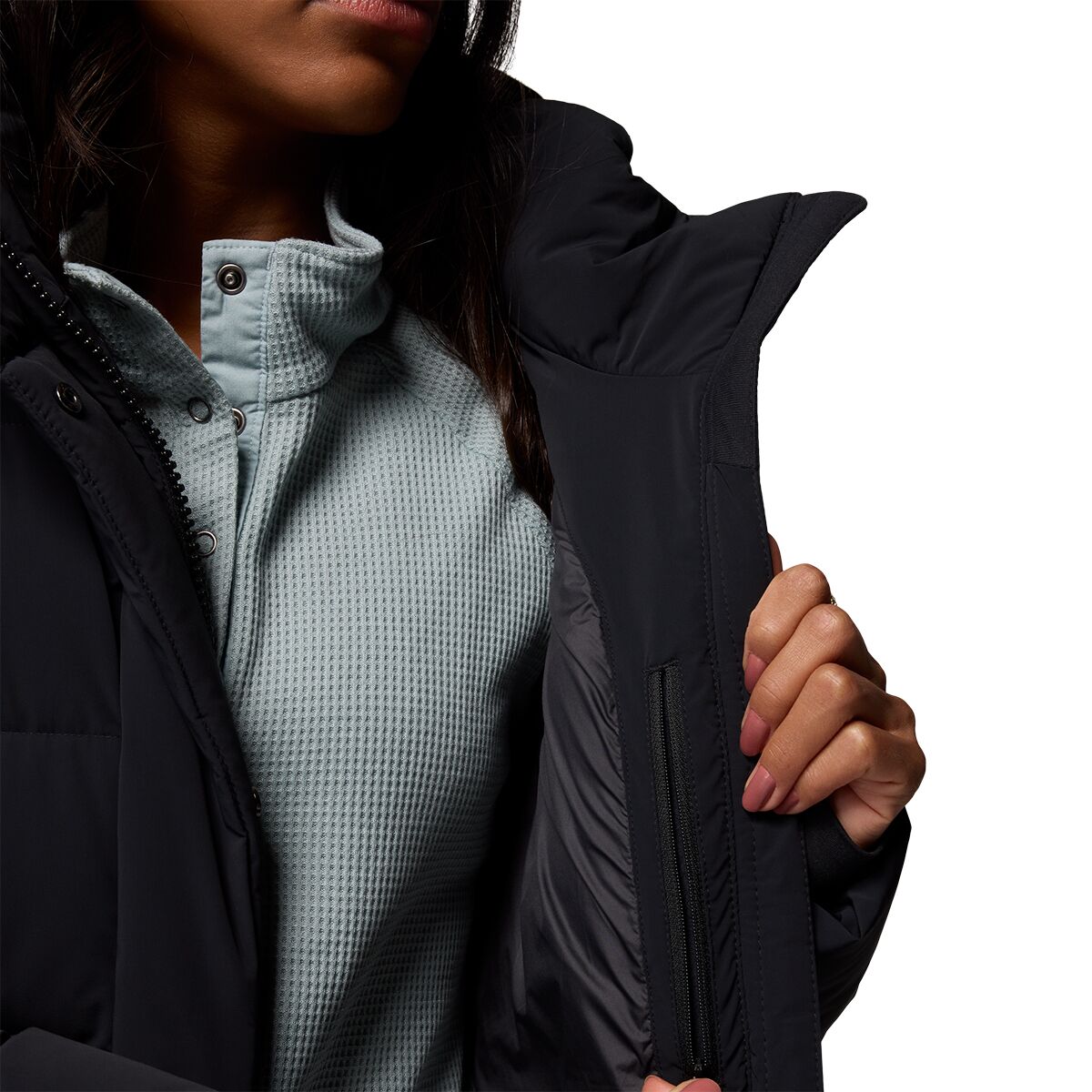 Женская куртка Columbia Amaze Puff Hooded, цвет: Чёрный — фото 7