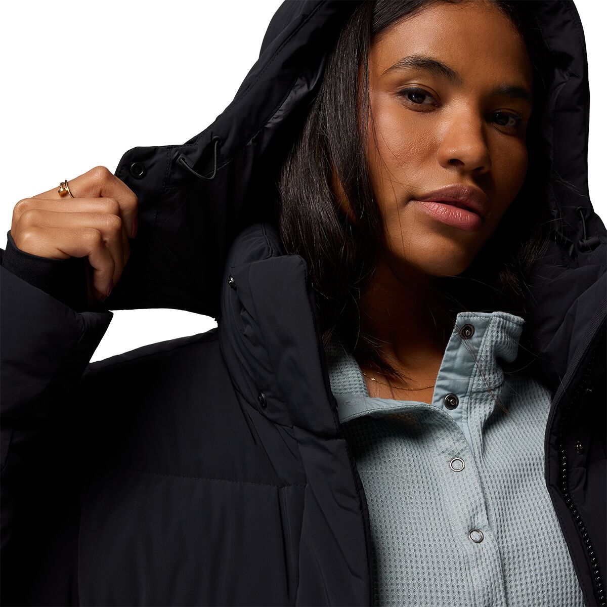 Женская куртка Columbia Amaze Puff Hooded, цвет: Чёрный — фото 10