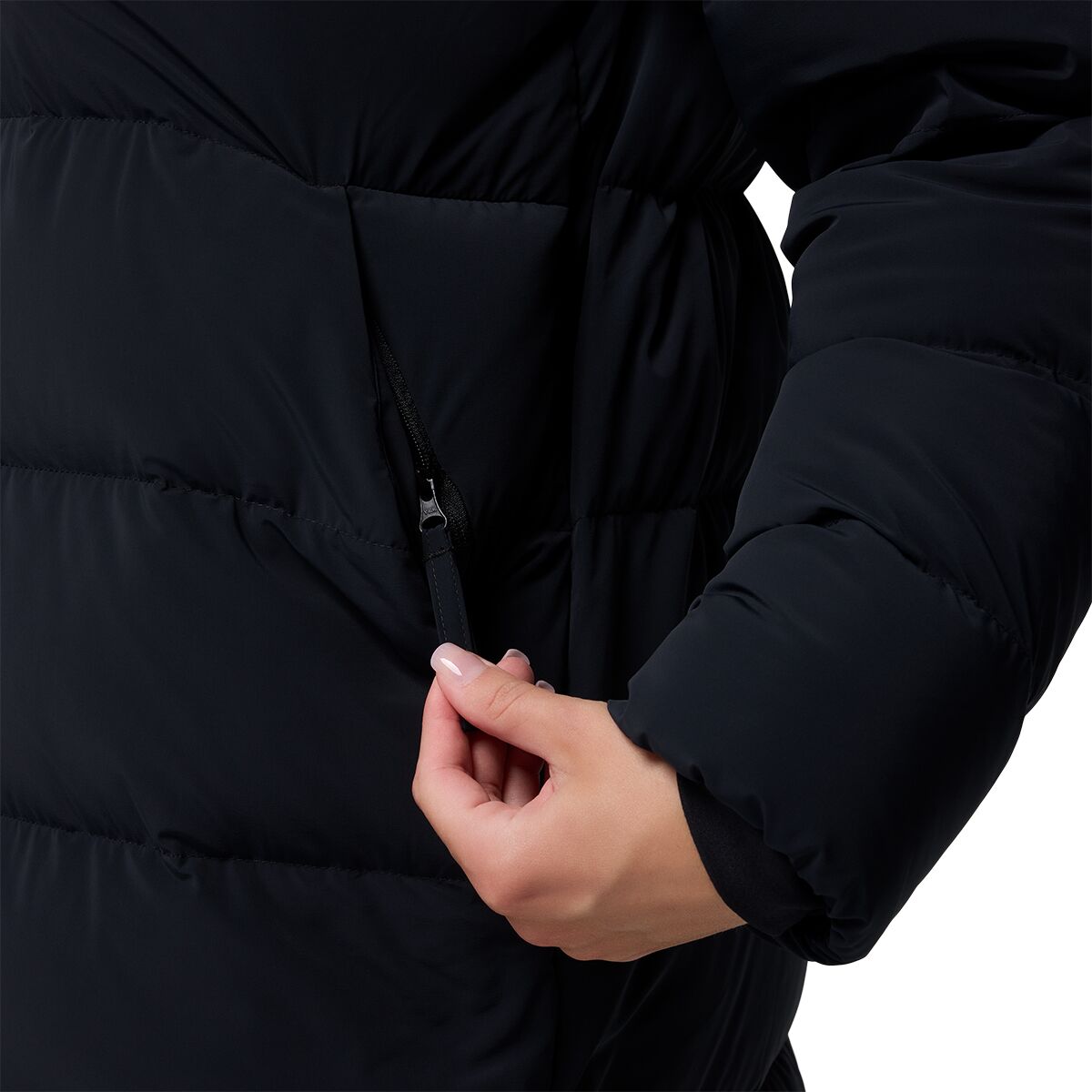 Женская куртка Columbia Amaze Puff Long Hooded, цвет: Чёрный — фото 11