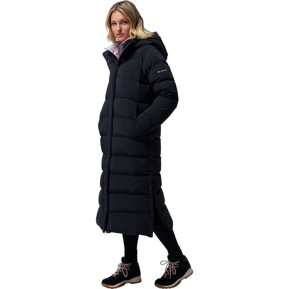 Женская куртка Columbia Amaze Puff Long Hooded, цвет: Чёрный — фото 3